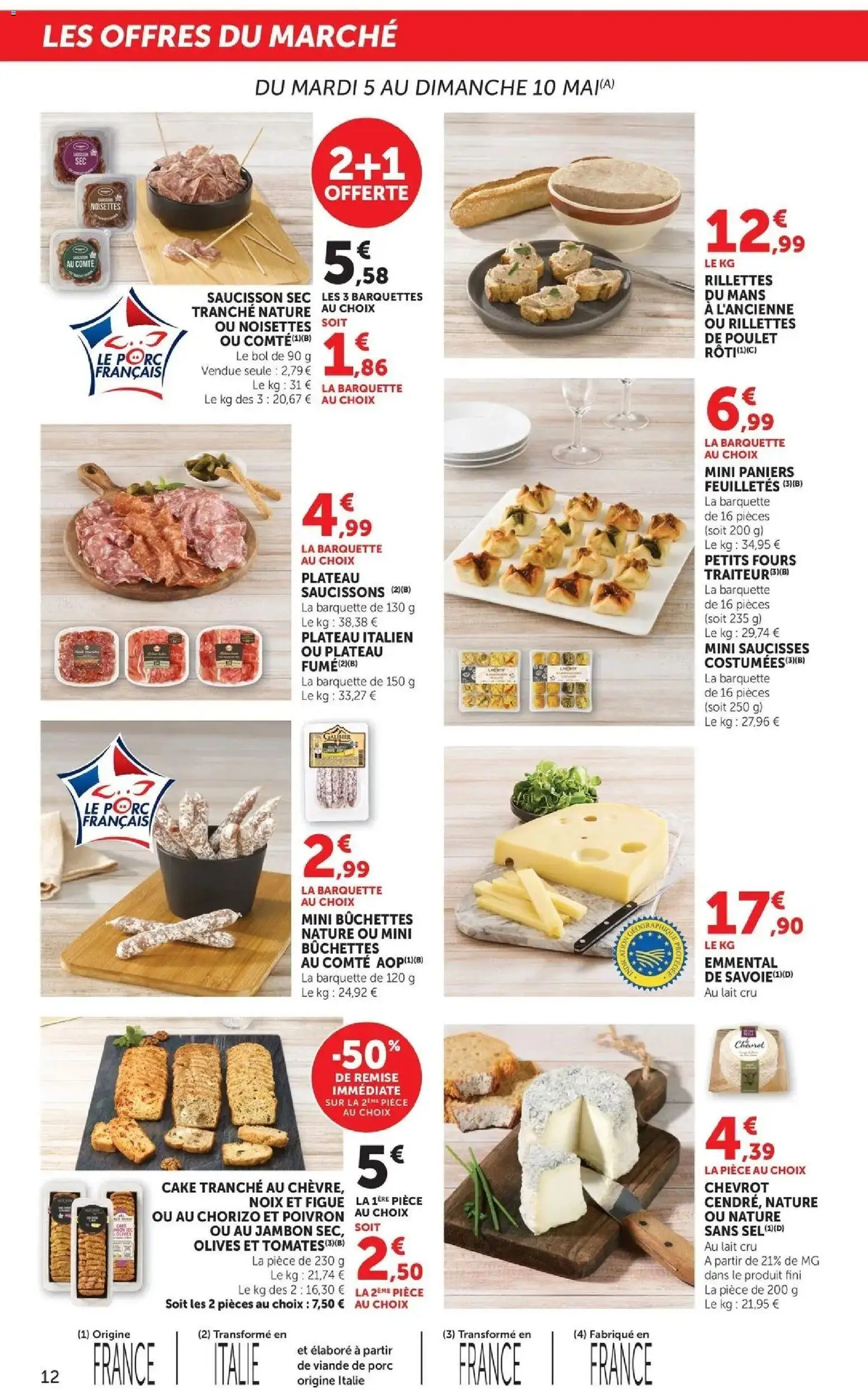 {H1} | Page: 12 | Produits: Viande de porc, Chorizo, Noisettes, Noix