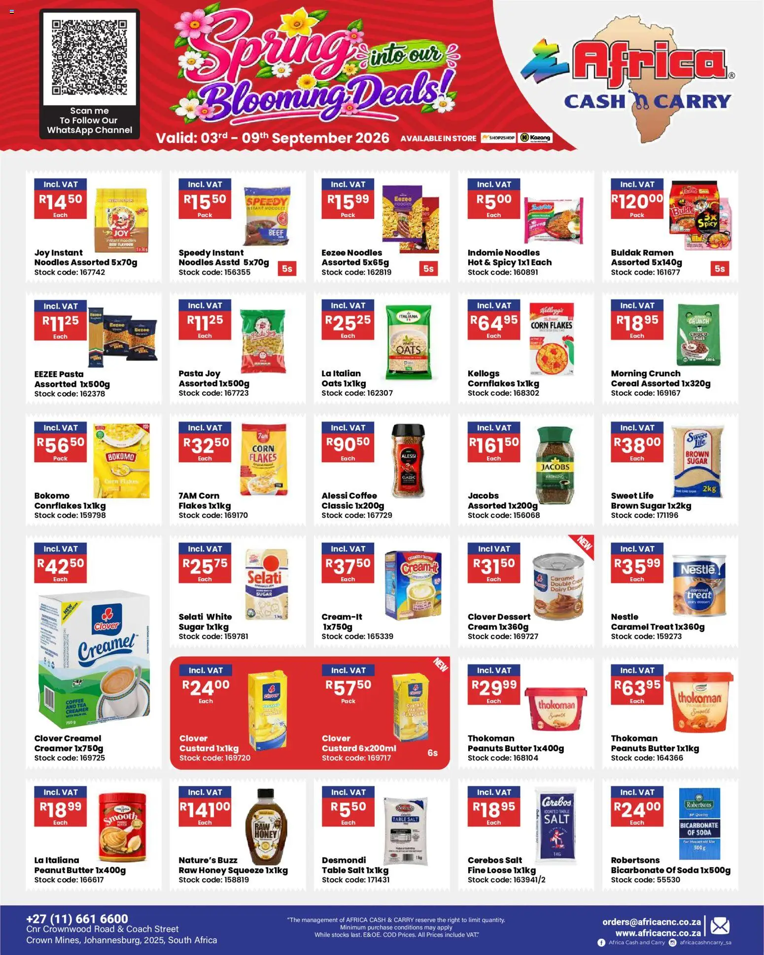New Africa Cash & Carry catalogue – valid from 03/09/2026 | Page: 26 | Products: Bicarbonate of soda, Dessert, Tea, Stock