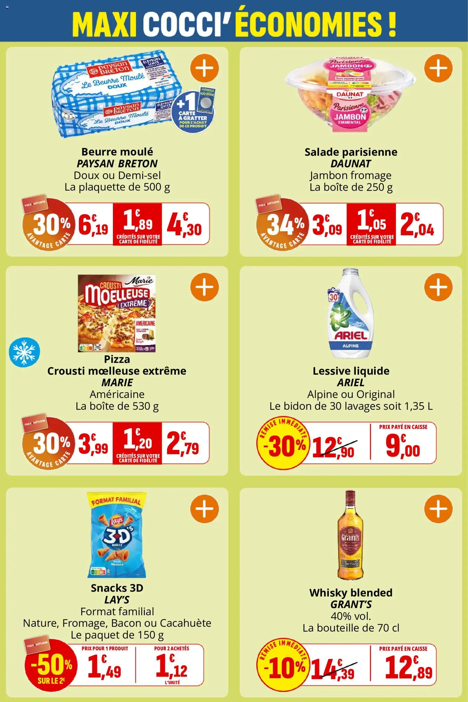 {H1} | Page: 4 | Produits: Whisky, Salade, Bacon, Fromage