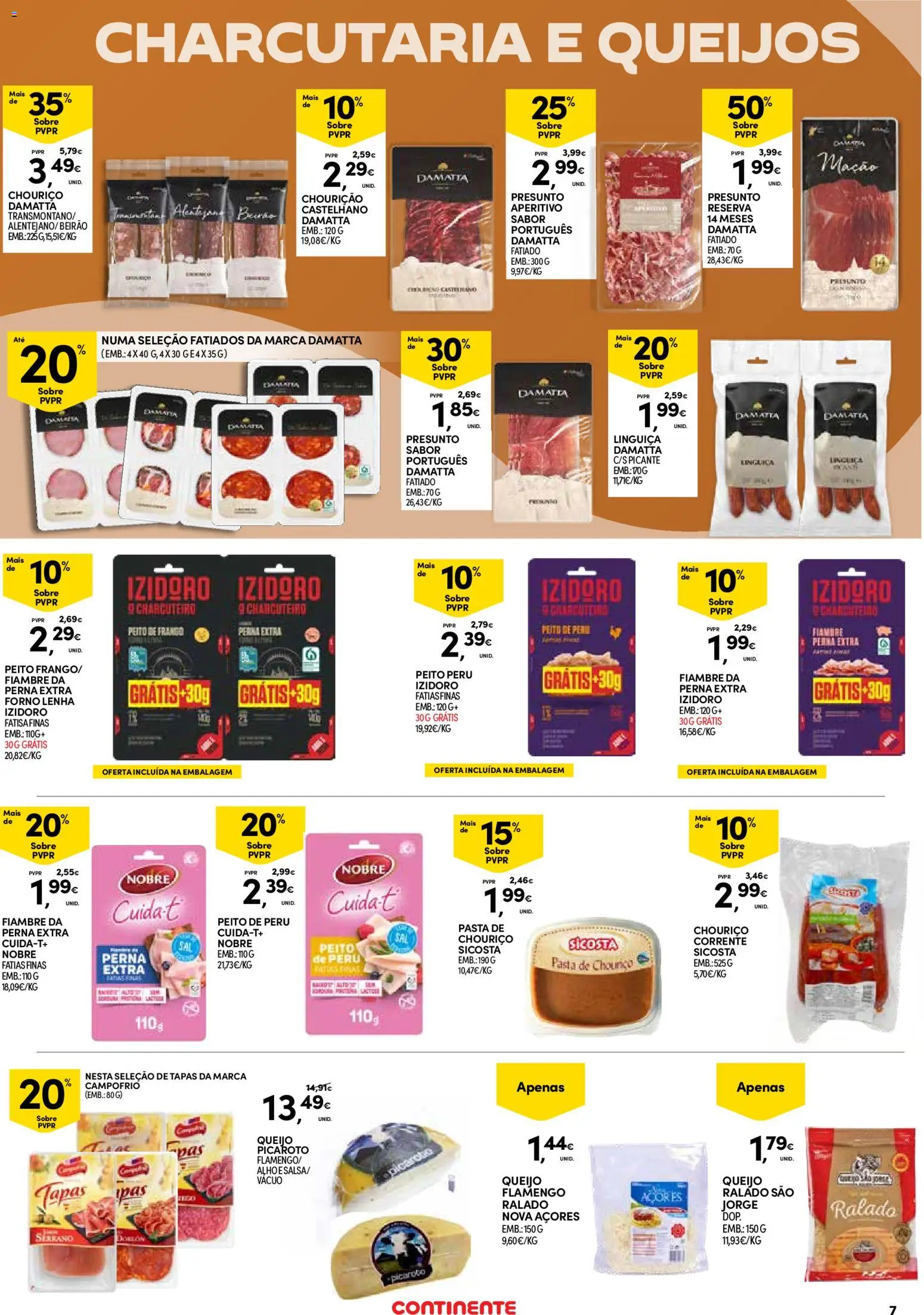 Continente Açores  │ válido de 14.05.2026 | Página: 7 | Produtos: Frango, Linguiça, Queijo, Presunto