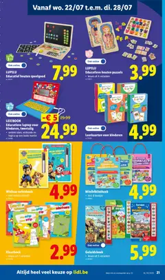 LEXIBOOK, Educatieve laptop voor kinderen, tweetalig, Educatieve laptop voor kinderen, tweetalig, ontdek talen, wiskunde en logica op een leuke manier - Voorbeeld van een folder van Lidl, geldig van 20/07/2026 | Pagina: 21 | Producten: Wijn, Laptop