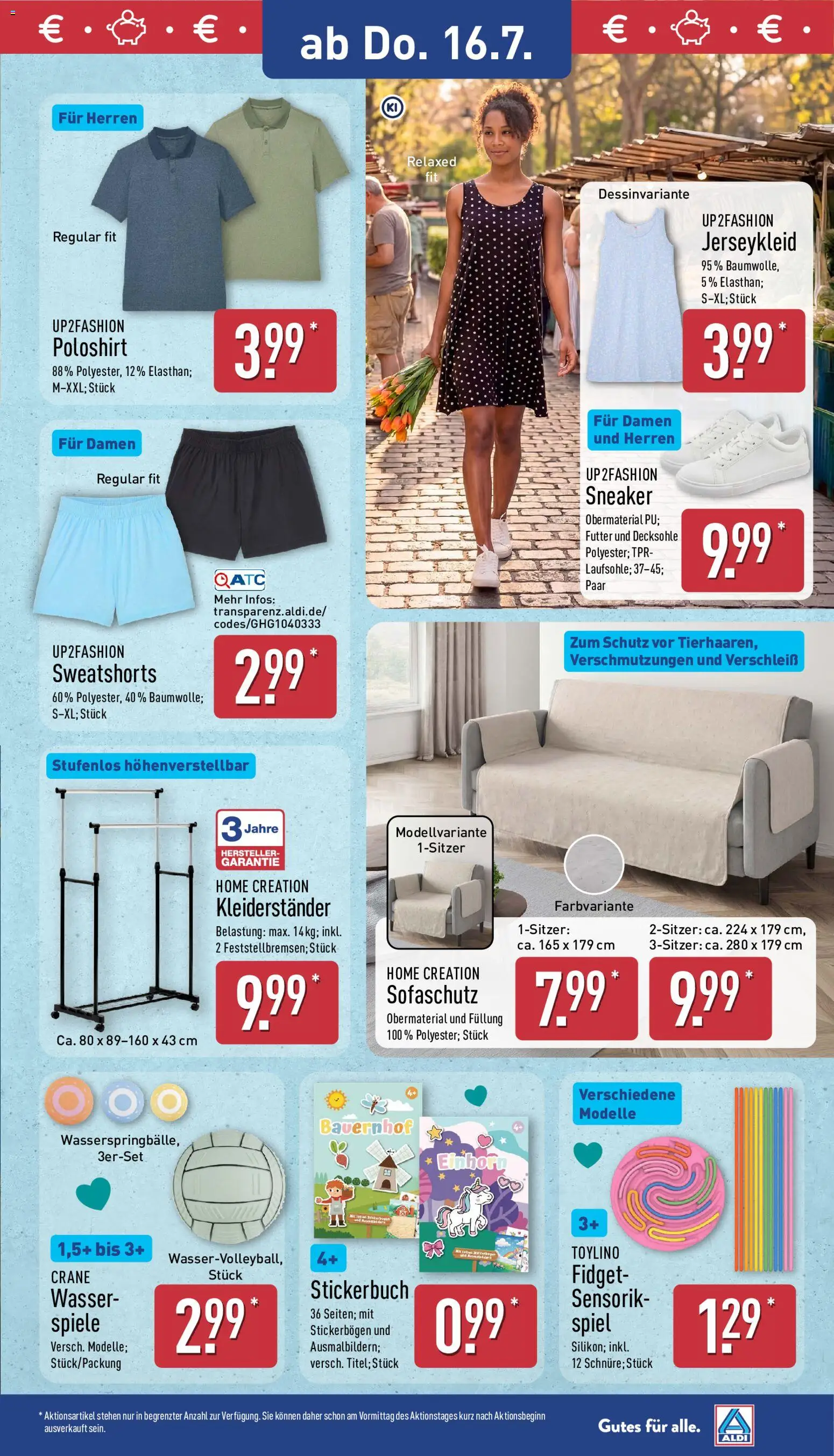 Aldi Prospekt – gültig ab 13.07.2026 | Seite: 25 | Produkte: Shirt, Poloshirt, Wasser, Home creation