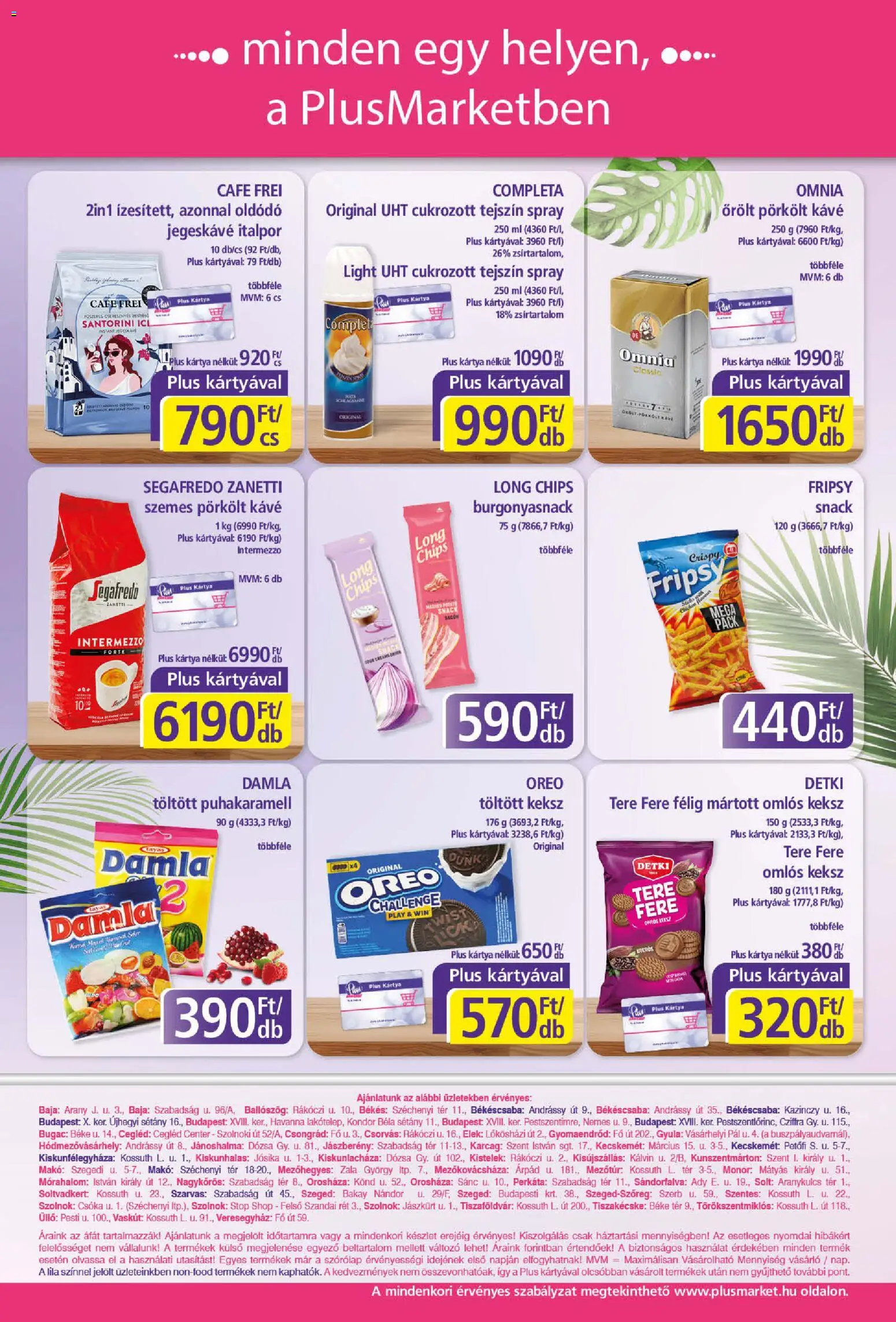 Plus Market akciós ujság - amely érvényes a következő dátumtól: 04.06.2026 | Oldal: 8 | Termékek: Chips, Bacon, Tejszín, Italpor