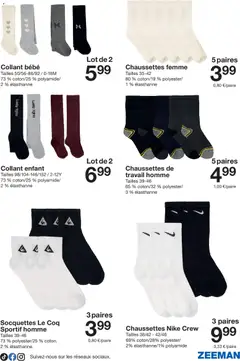 Zeeman - Prévisualisation de Zeeman catalogue valide à partir de 22/08/2026 | Page: 24 | Produits: Chaussettes femme, Collant, Chaussettes, Coq