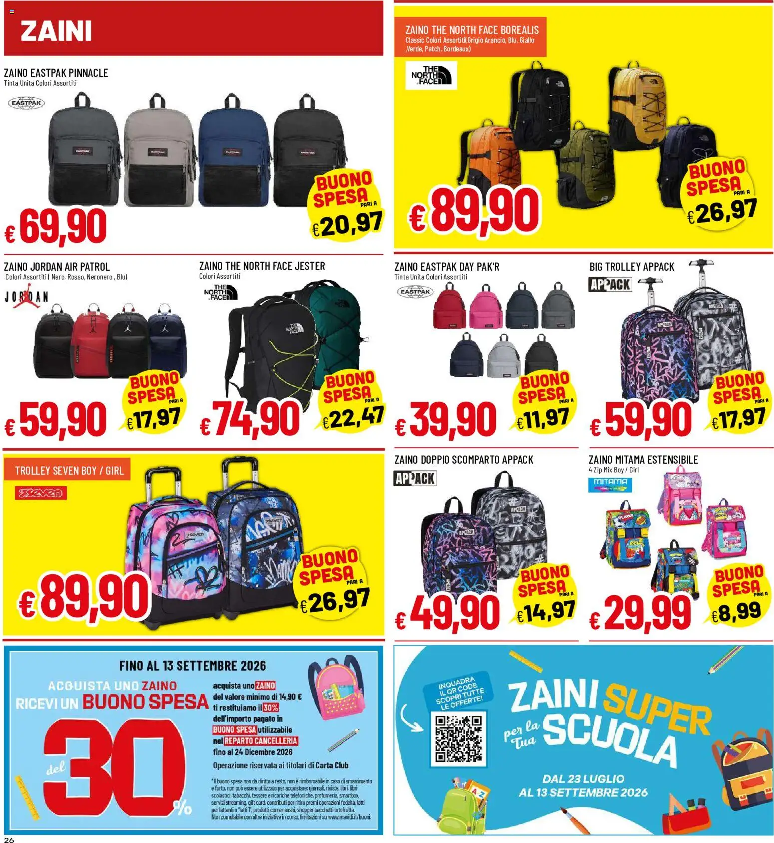 Volantino Galassia del 27/08/2026 | Pagina: 26 | Prodotti: Jordan, Libri, Zaino, The