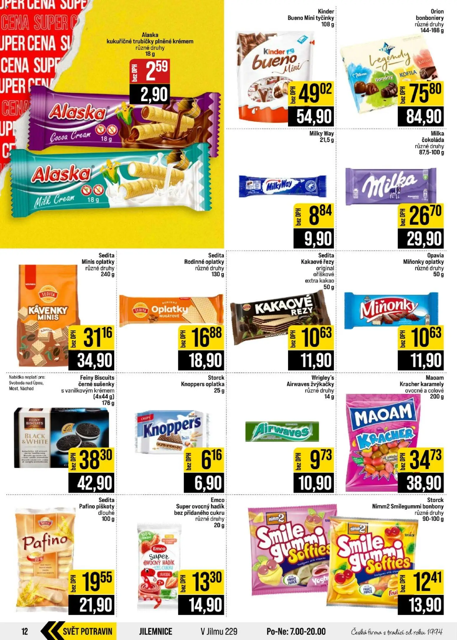 Jip leták - Cash & Carry od 02.09.2026 | Strana: 12 | Produkty: Čokoláda, Piškoty, Kinder, Sušenky