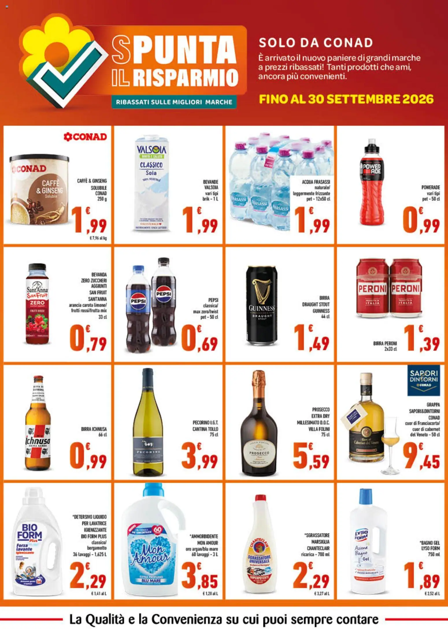 Volantino Spazio Conad del 01/08/2026 | Pagina: 6 | Prodotti: Carota, Pepsi, Grappa, Birra Peroni