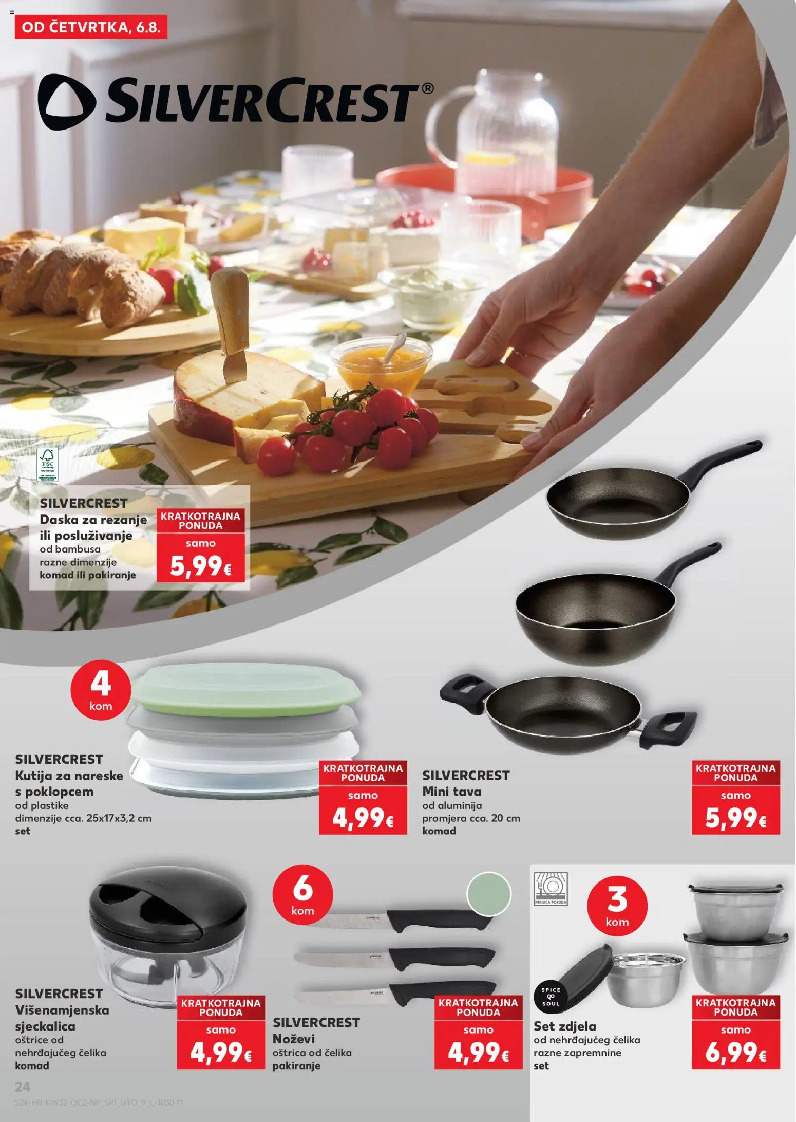 Kaufland katalog | vrijedi od 06.08.2026 | Stranica: 24 | Proizvodi: Pan, Sjeckalica, Tava, Zdjela