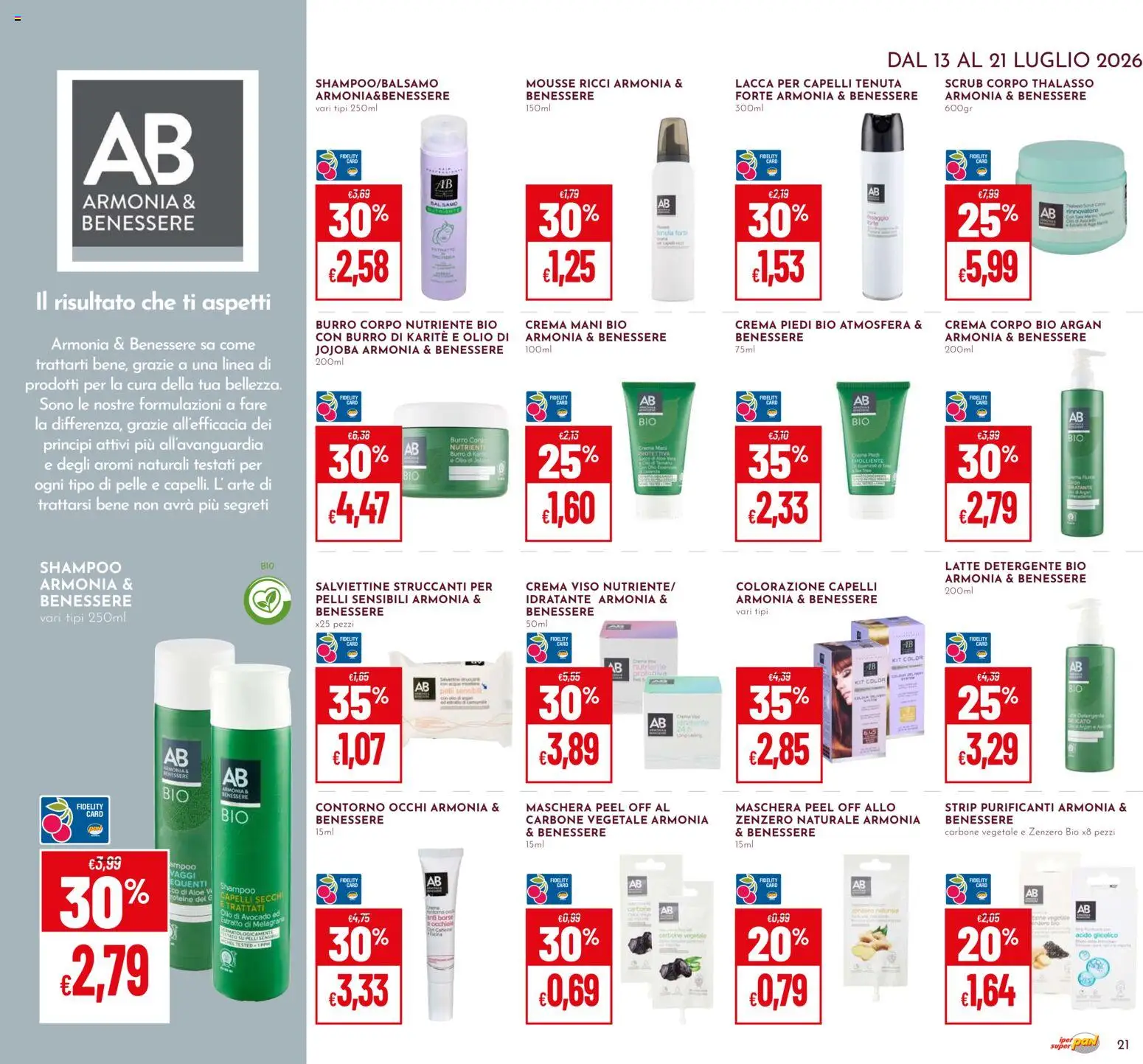 Volantino Pan del 13/07/2026 | Pagina: 21 | Prodotti: Shampoo, Crema, Detergente, Scrub