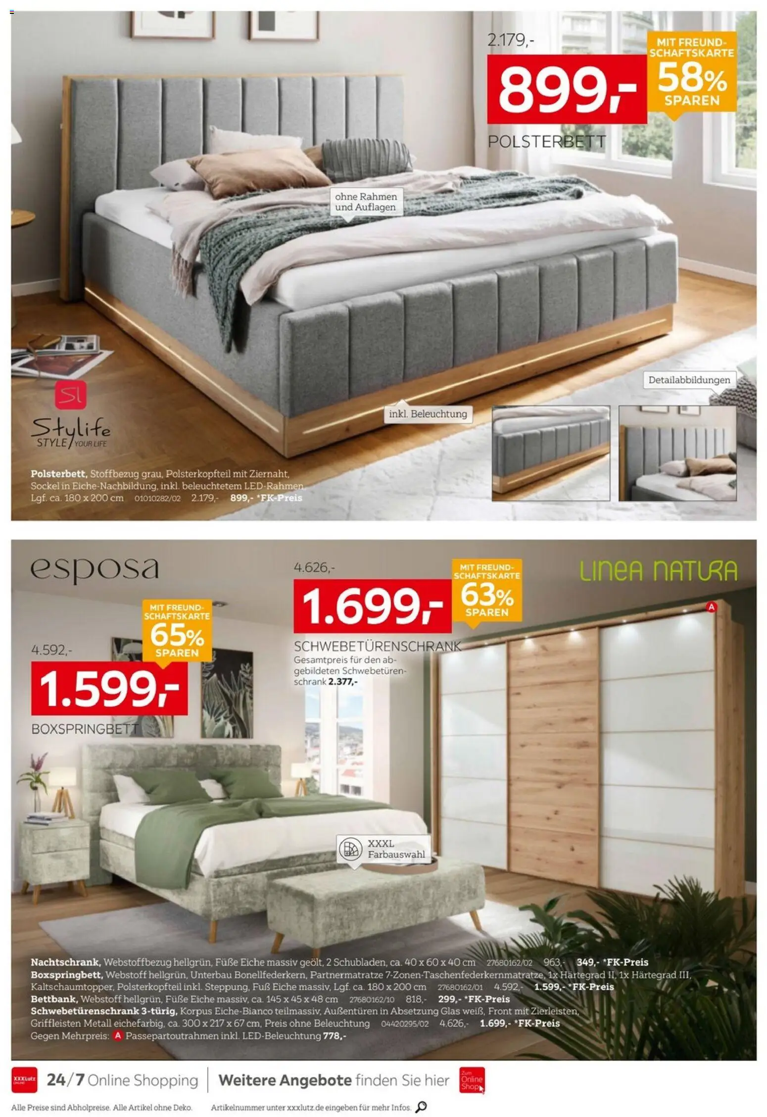 XXXLutz Boxspringbetten Spezial – gültig ab 15.08.2026 | Seite: 14 | Produkte: Schwebetürenschrank, Boxspringbett, Polsterbett, Schrank