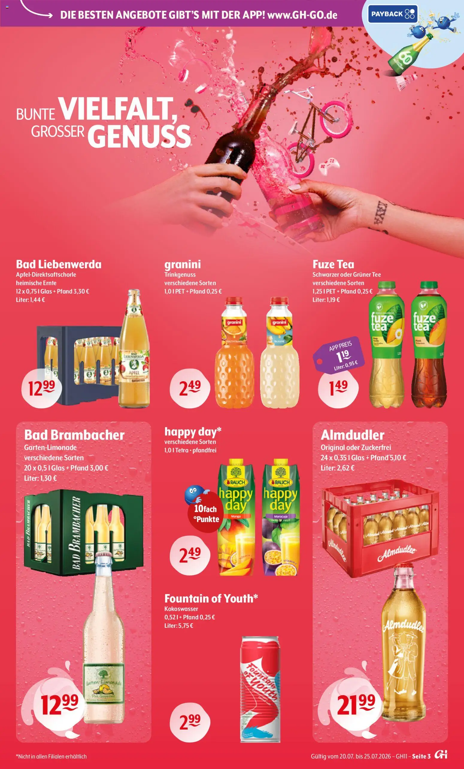 Trink und Spare Prospekt – gültig ab 20.07.2026 | Seite: 3 | Produkte: Bad, Äpfel, Granini, Tee