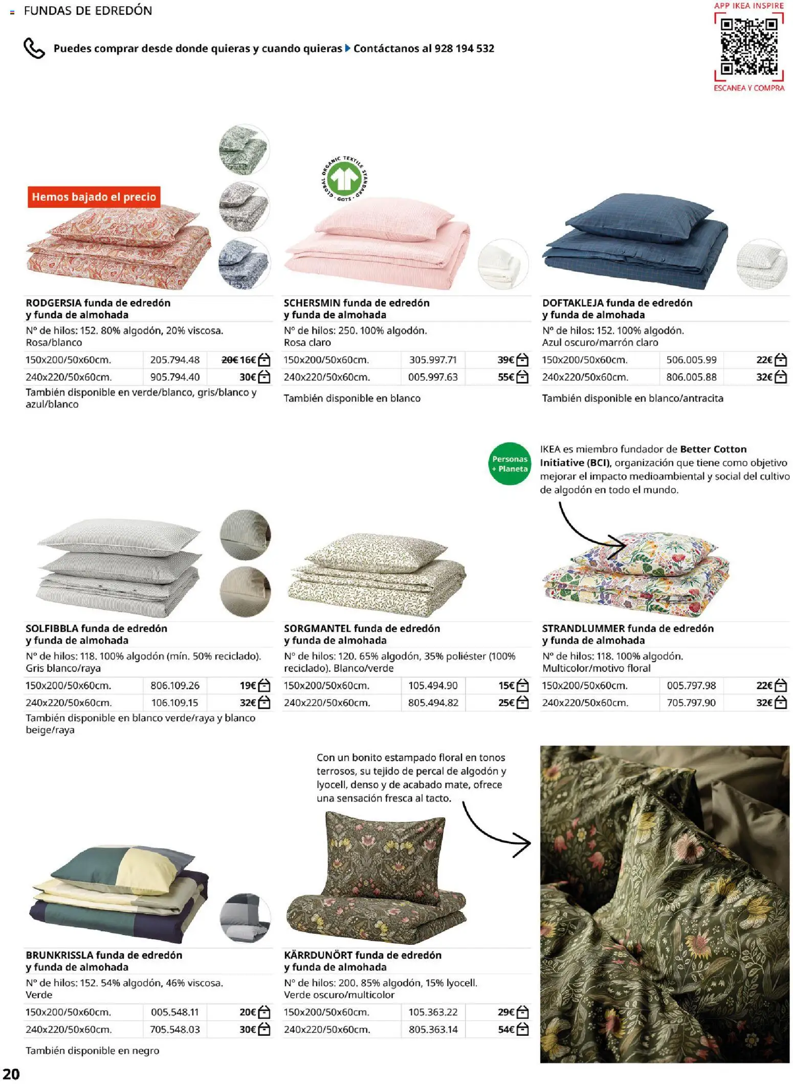 Catálogo IKEA Ropa de Cama │ válido desde el 01/02/2026 | Página: 20 | Productos: Edredón, Funda, Algodón, Almohada