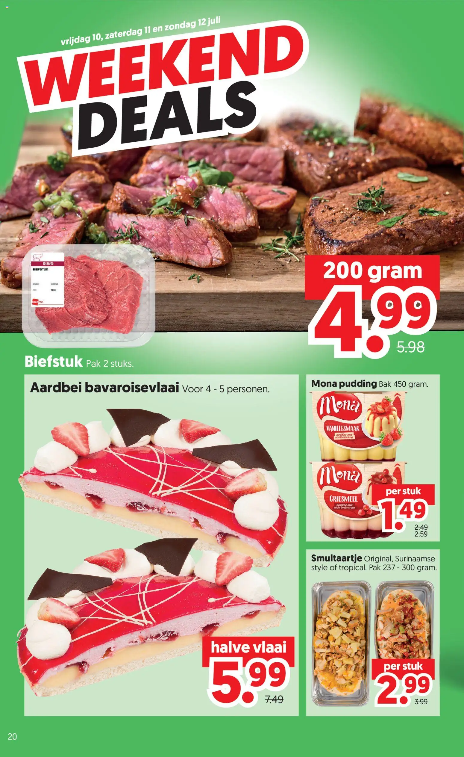 {H1} | Pagina: 20 | Producten: Biefstuk, Pudding, Aardbei