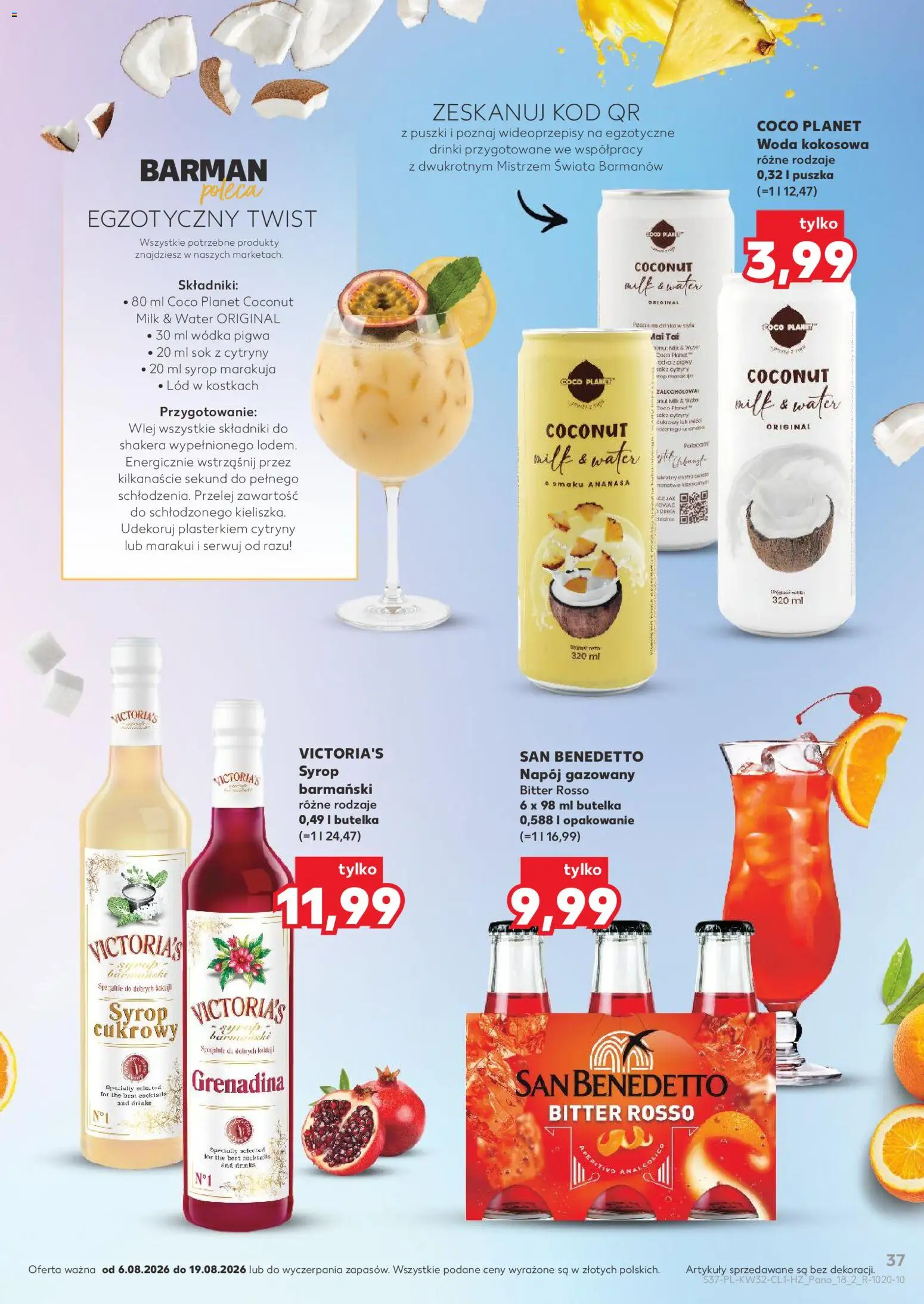 Kaufland Polsko leták - Barek od 06.08.2026 | Strana: 37 | Produkty: Grenadina, Aperitivo, Marakuja