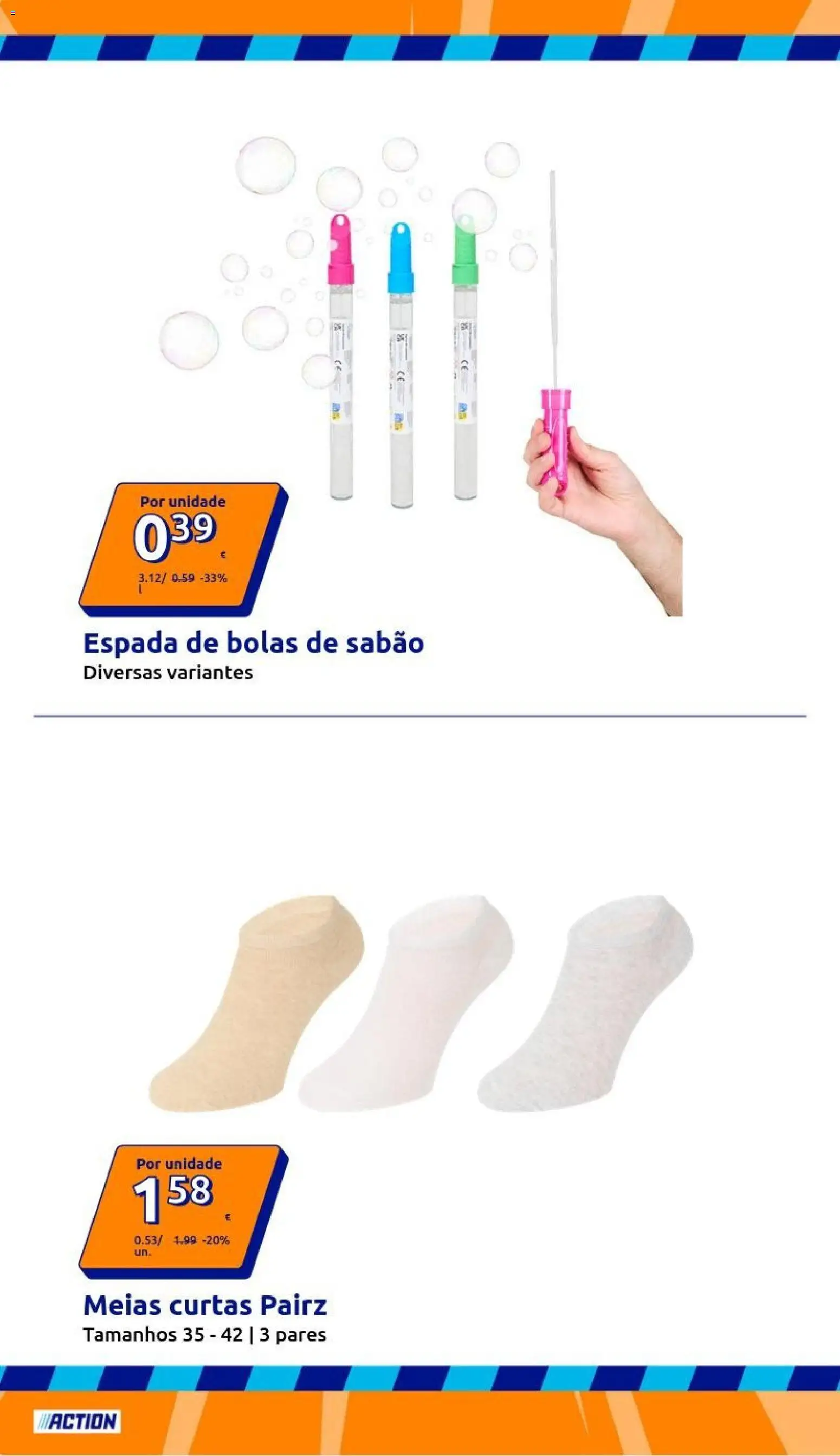 Action folheto │ válido de 27.05.2026 | Página: 2 | Produtos: Sabão, Meias