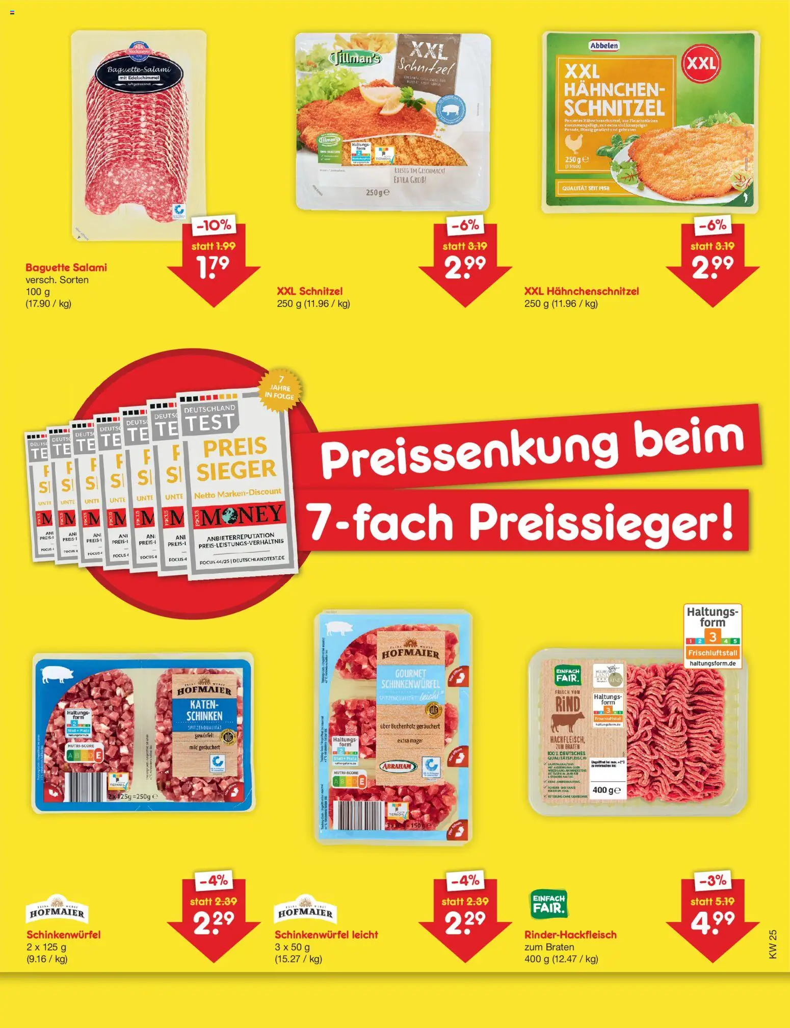 Netto Marken-Discount Preissenkung auf Dauer – gültig ab 12.06.2026 | Seite: 2 | Produkte: Baguette, Schnitzel, Salami, Reis