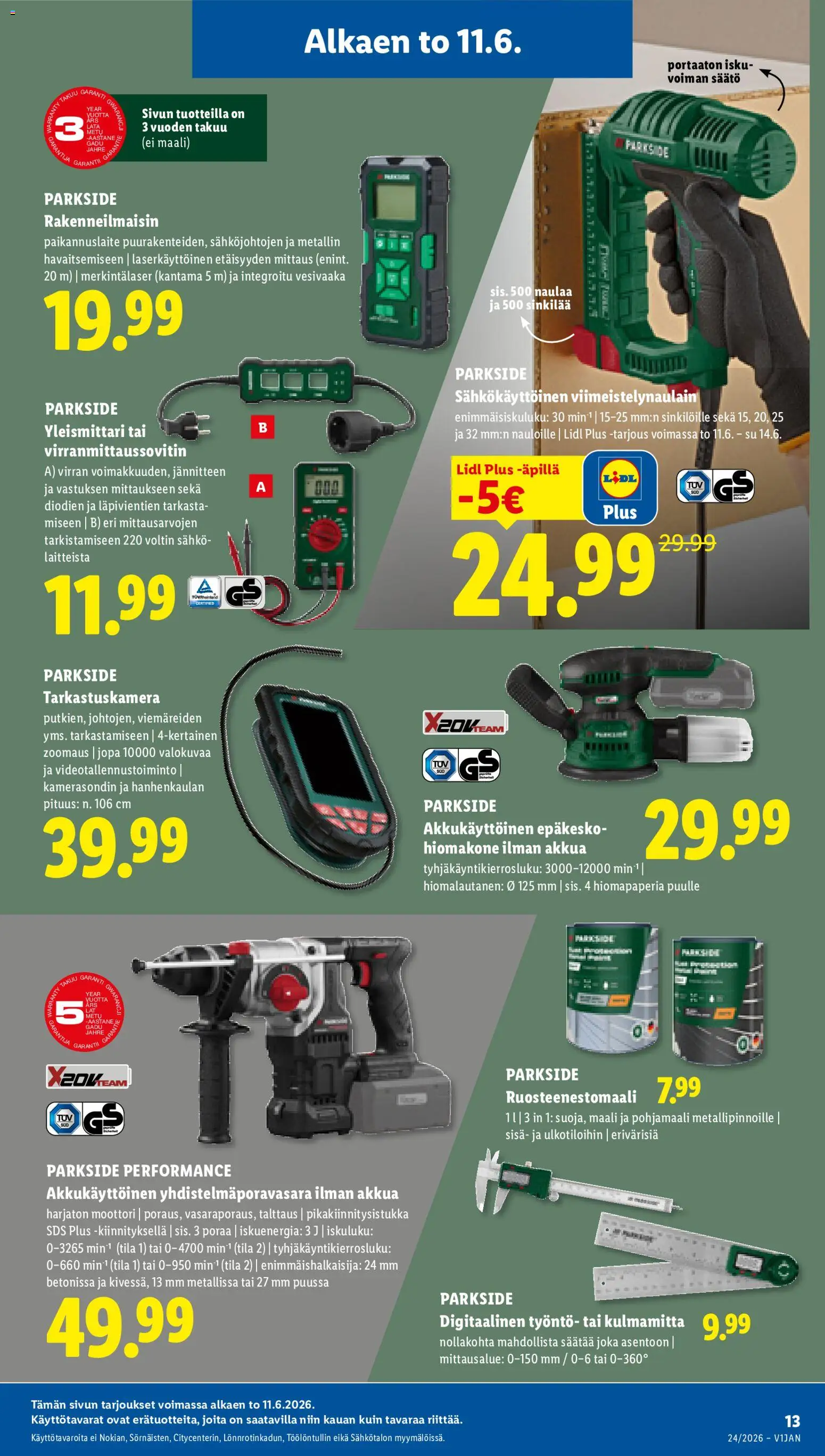Lidl tarjoukset - Tampere – voimassa 11.06.2026 alkaen | Sivu: 17 | Tuotteet: Maali, Hiomakone