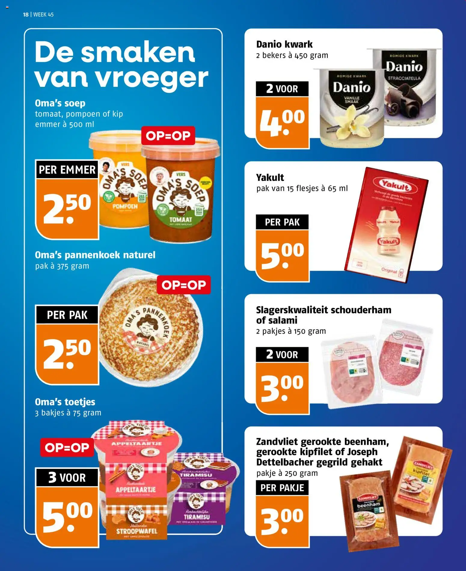 {H1} | Pagina: 18 | Producten: Tiramisu, Salami, Gehakt, Pannenkoek