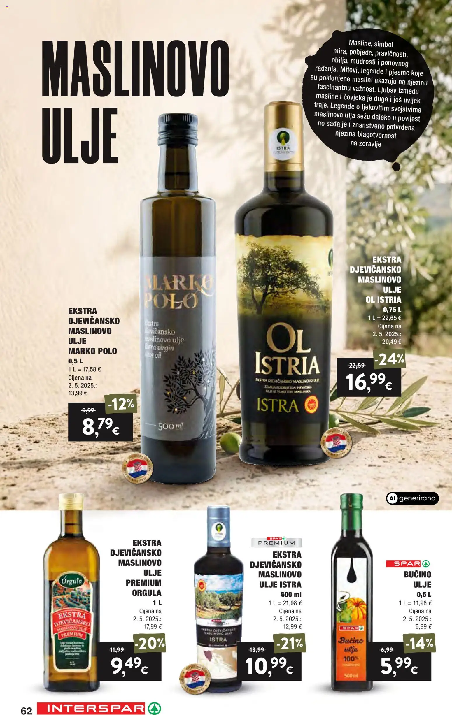 Interspar katalog | vrijedi od 16.09.2026 | Stranica: 62 | Proizvodi: Ulje, Masline