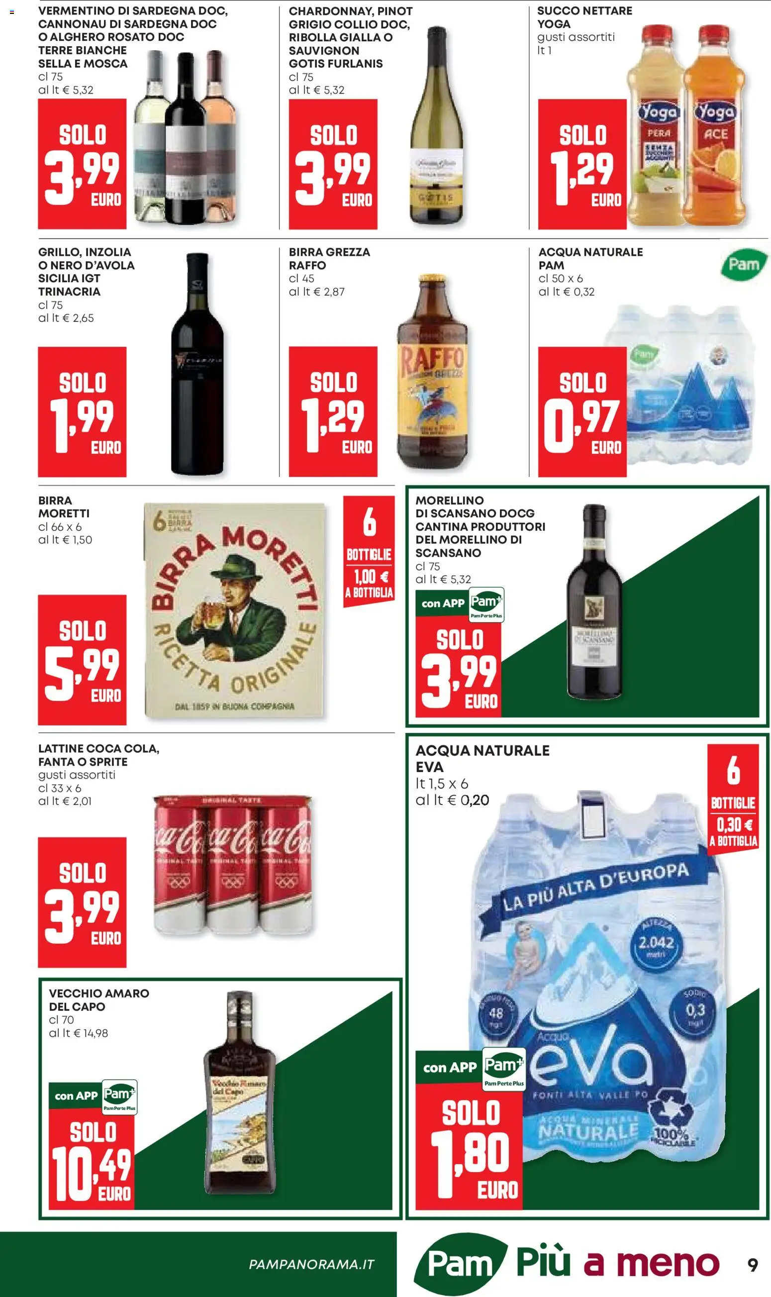 Volantino PAM del 08/10/2026 | Pagina: 9 | Prodotti: Birra, Acqua naturale, Bottiglia, Amaro