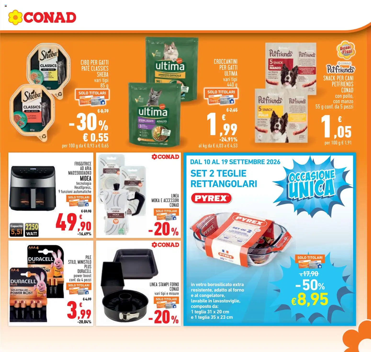 Volantino Conad del 10/09/2026 | Pagina: 23 | Prodotti: Teglia, Pollo, Manzo, Friggitrice