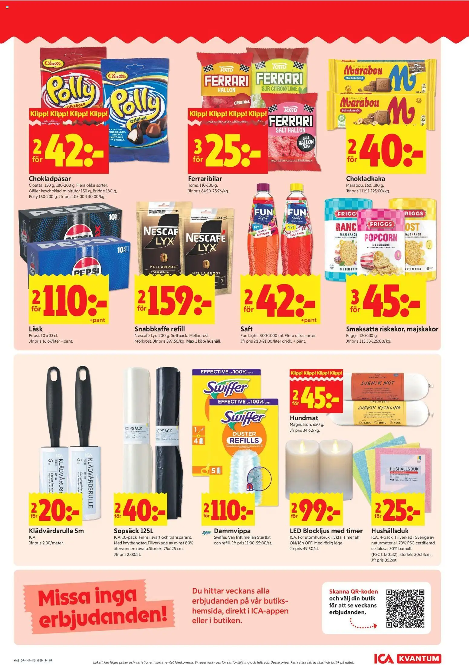 ICA Kvantum reklamblad aktuell från 12/10/2026 | Sida: 7 | Produkter: Salt, Chokladkaka, Hundmat, Kyckling