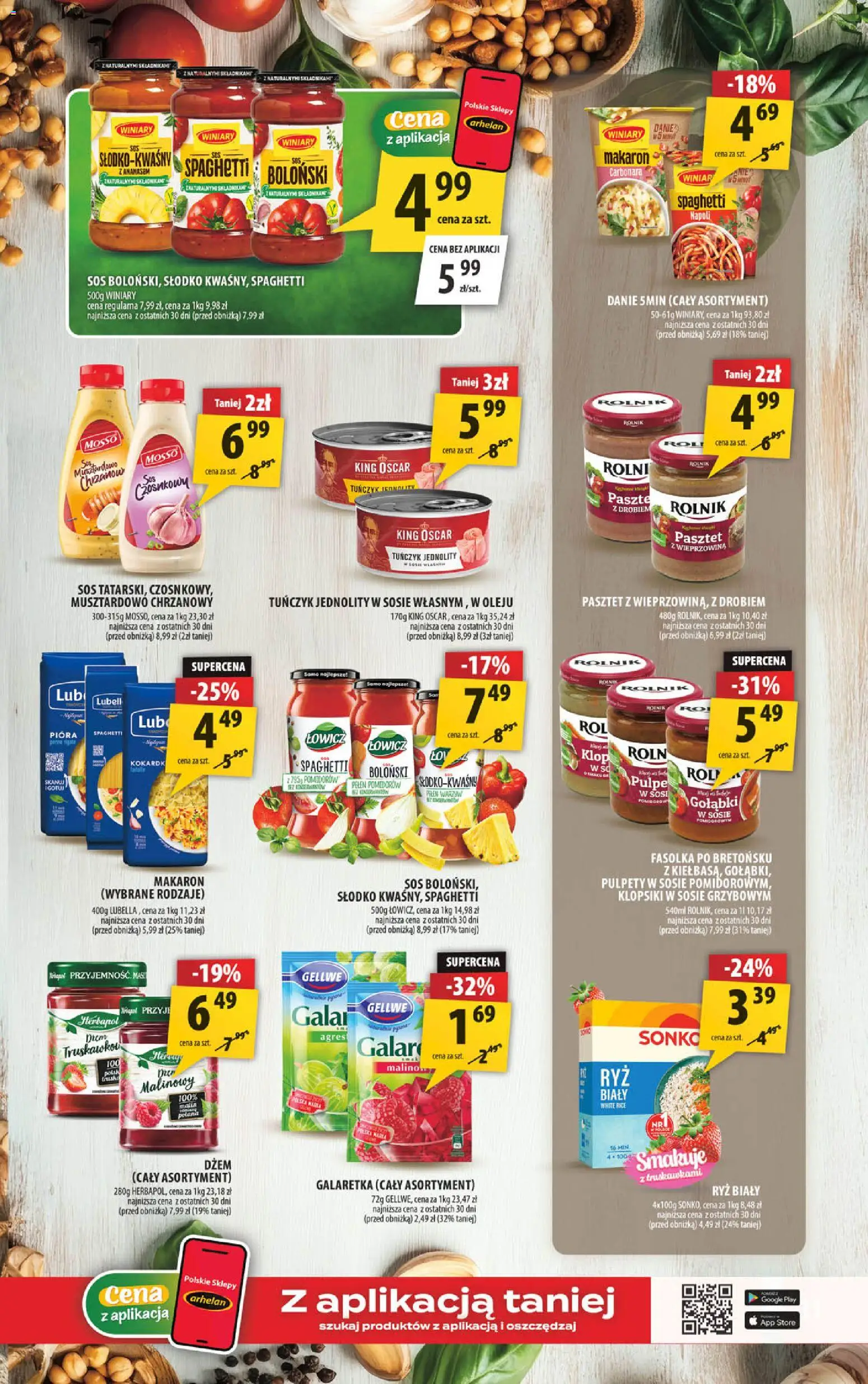 Arhelan gazetka od 03.07.2026 | Strona: 9 | Produkty: Galaretka, Tuńczyk, Dżem, Sos