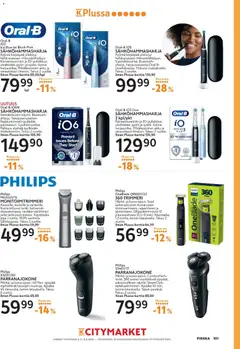 K-Market-mainoslehti voimassa 06.05.2026 alkaen | Sivu: 101 | Tuotteet: Parranajokone, Sähköhammasharja, Nenäkarvatrimmeri, Trimmeri