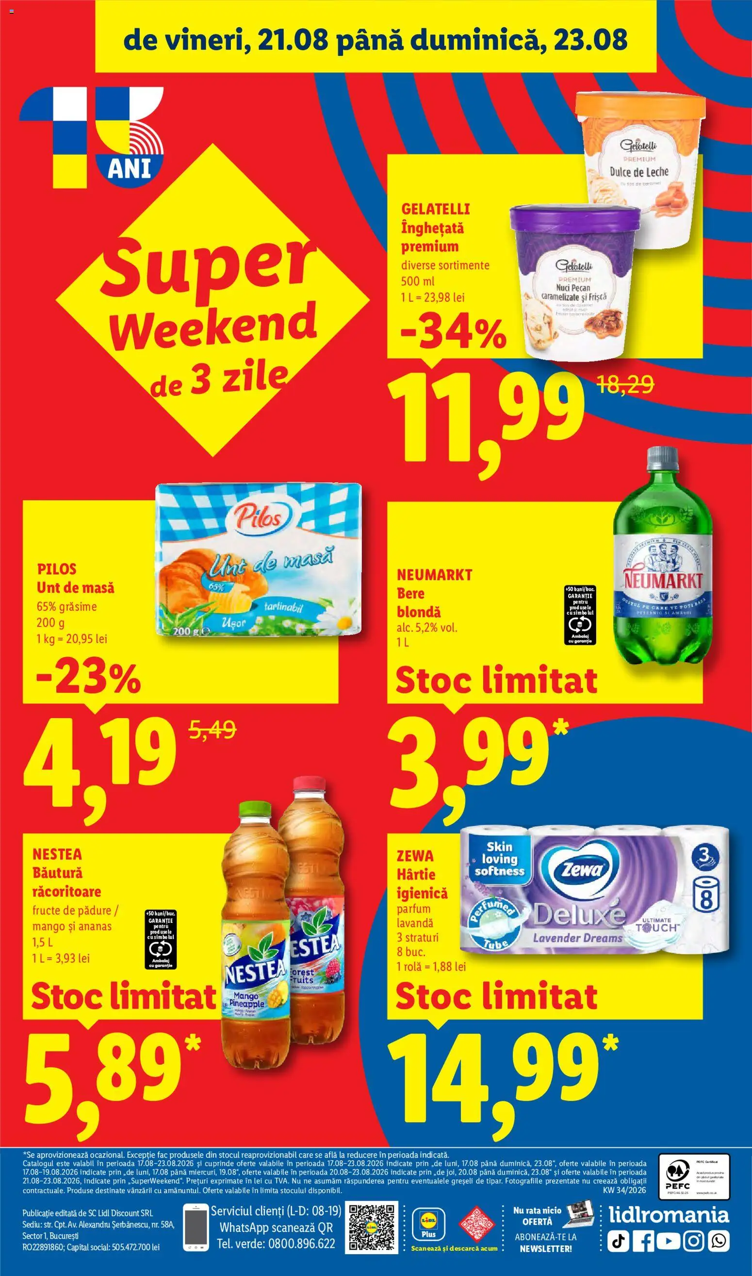 Noul catalog Lidl – valabil de la 17.08.2026 | Pagină: 94 | Produse: Premium, Pilos, Unt, Înghețată
