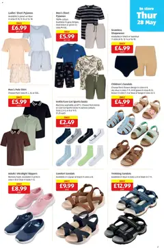 Preview of Weekly offers Aldi valid from 25.05.2027 | Page: 7 | Products: Shirt, Socks, Sandals, Slippers