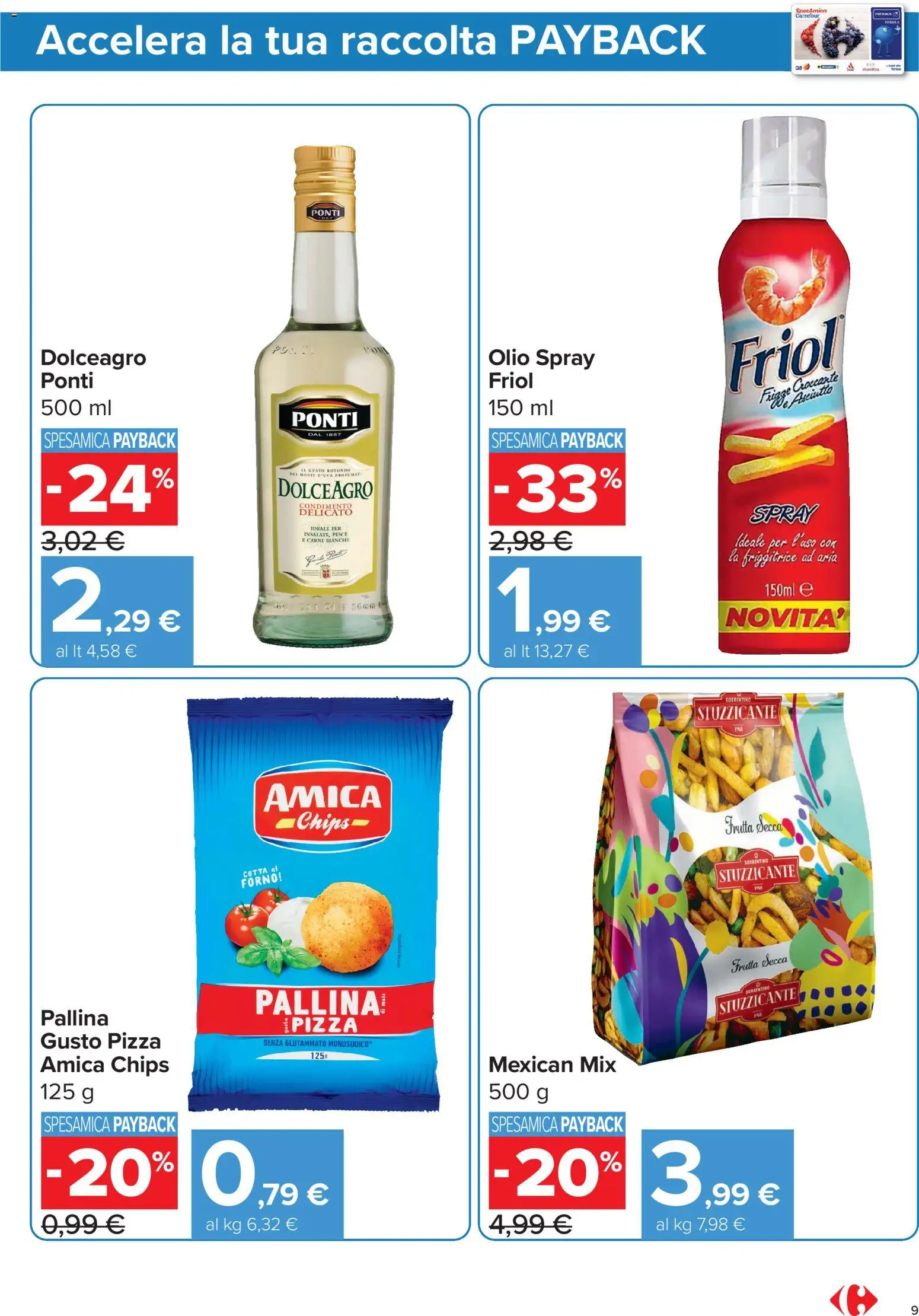 Volantino Carrefour del 23/10/2026 | Pagina: 9 | Prodotti: Pesce, Frutta secca, Frutta, Friggitrice