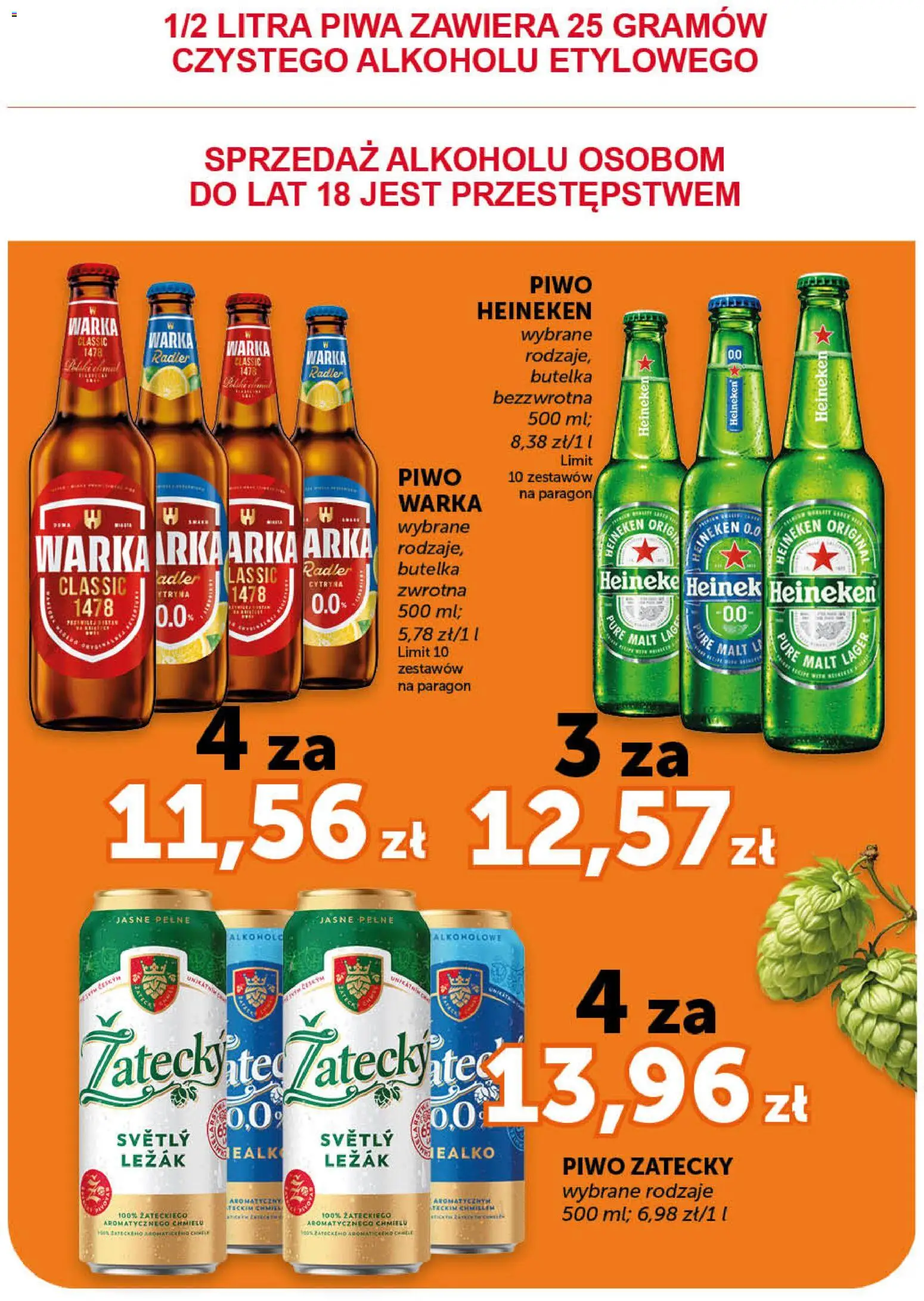 ABC gazetka od 21.05.2026 | Strona: 13 | Produkty: Leżak, Warka, Piwo Warka, Heineken
