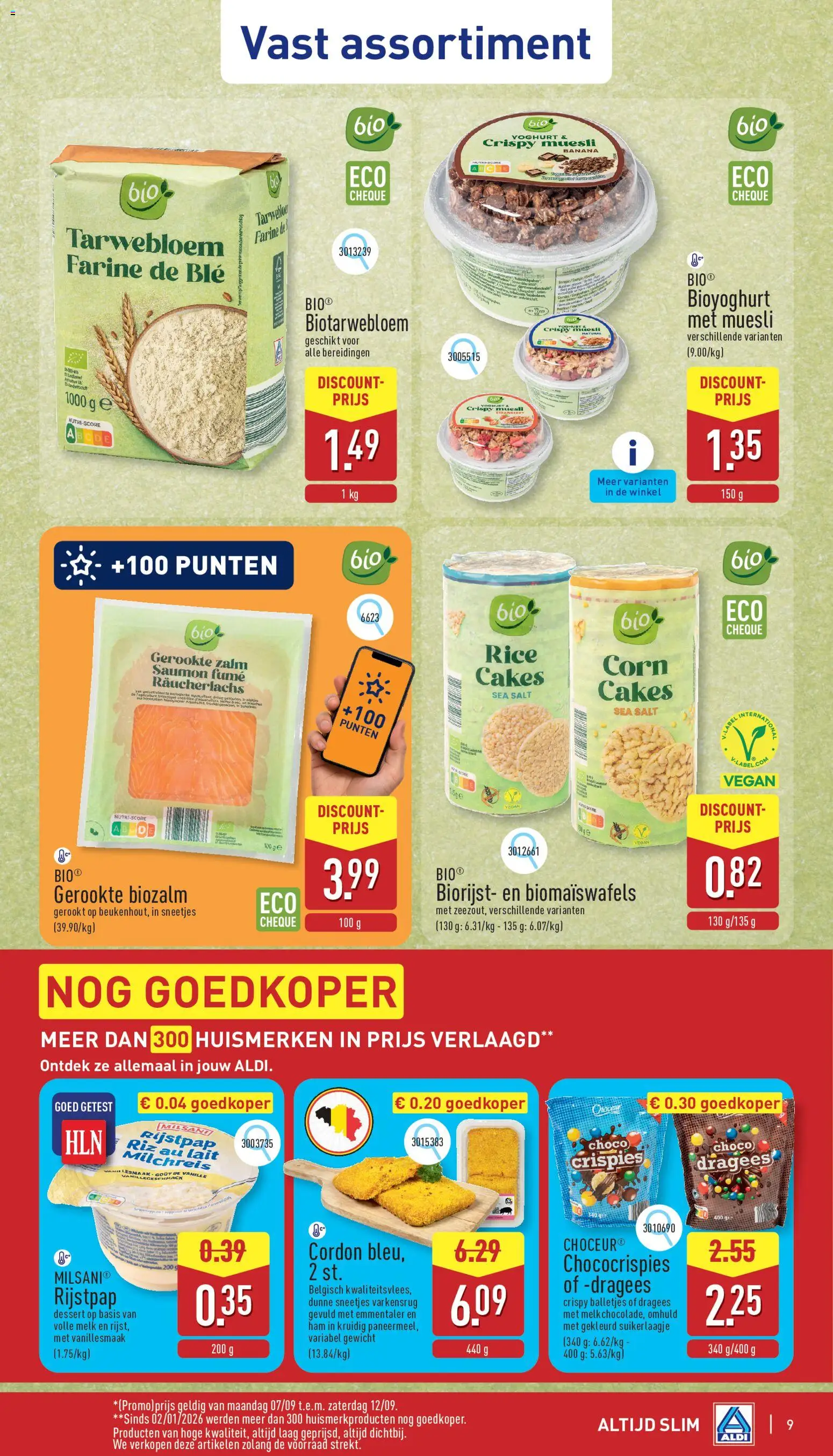 {H1} | Pagina: 9 | Producten: Pudding, Gewicht, Gerookte zalm, Yoghurt
