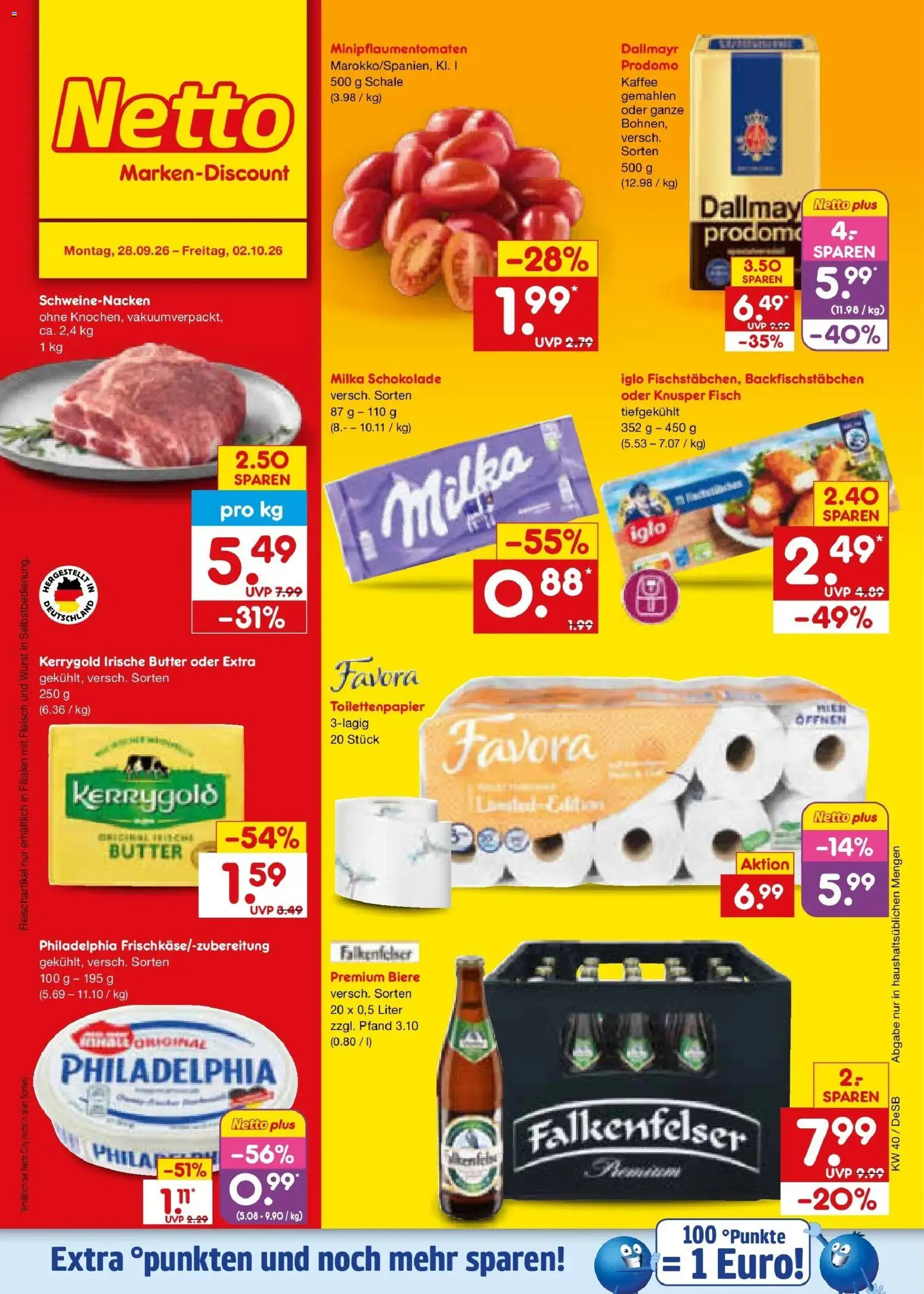 Netto Marken-Discount Prospekt Stuttgart – gültig ab 28.09.2026 | Seite: 1 | Produkte: Kaffee, Dallmayr, Wurst, Toilettenpapier