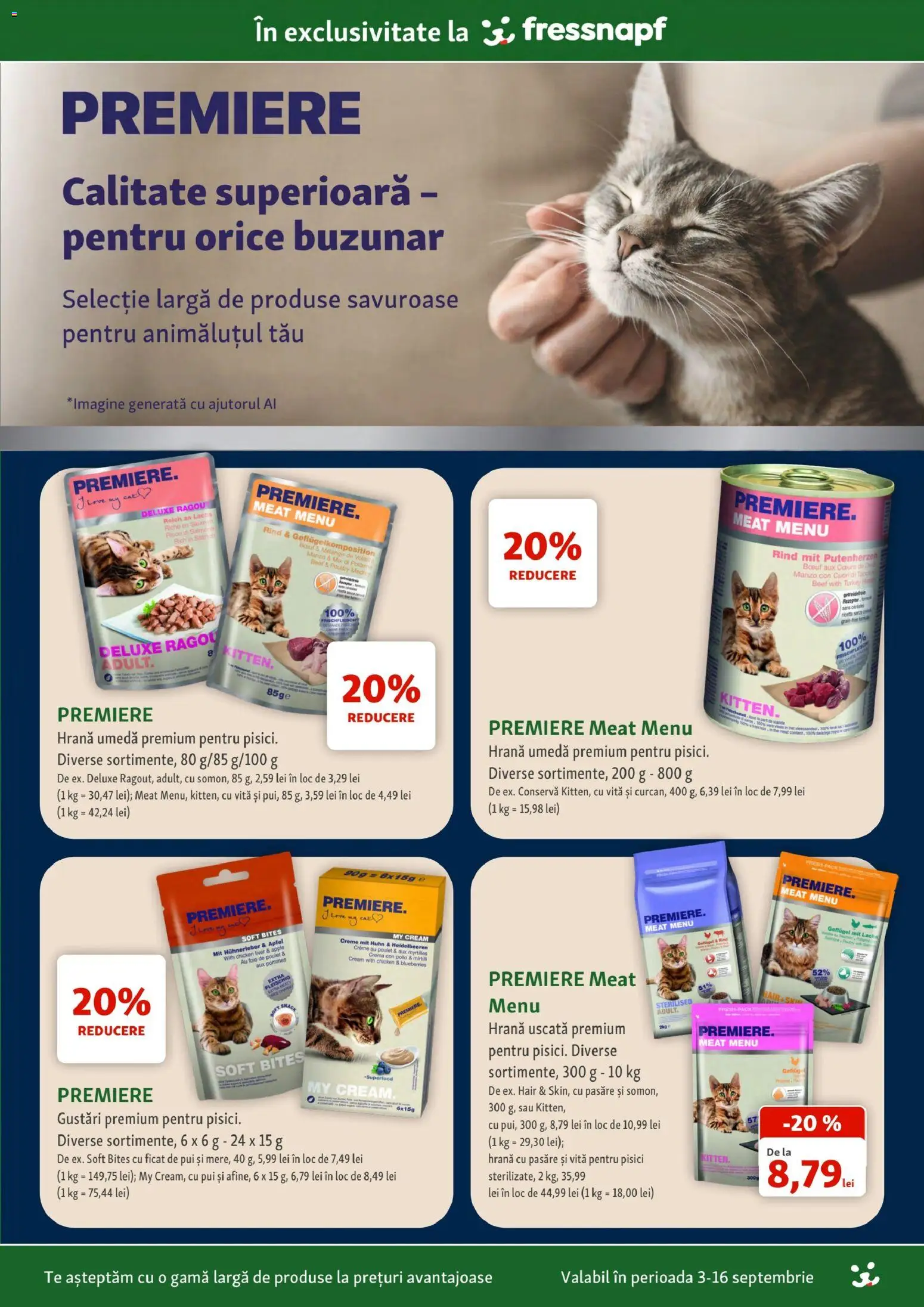 Noul catalog Fressnapf – valabil de la 03.09.2026 | Pagină: 9 | Produse: Vită, Pui, Cremă, Apple