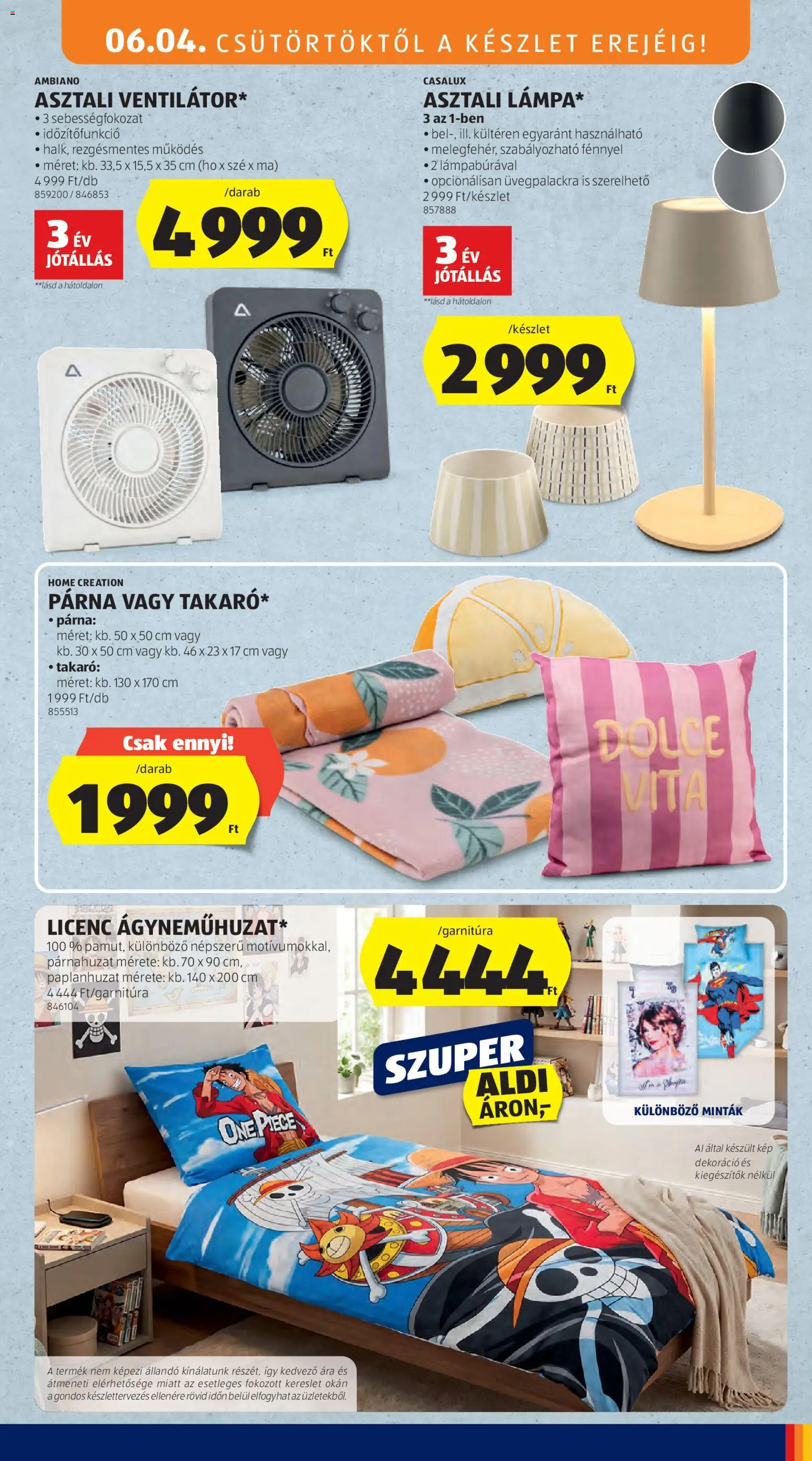 Aldi akciós ujság - amely érvényes a következő dátumtól: 04.06.2026 | Oldal: 25 | Termékek: Párnahuzat, Párna, Takaró, Dekoráció