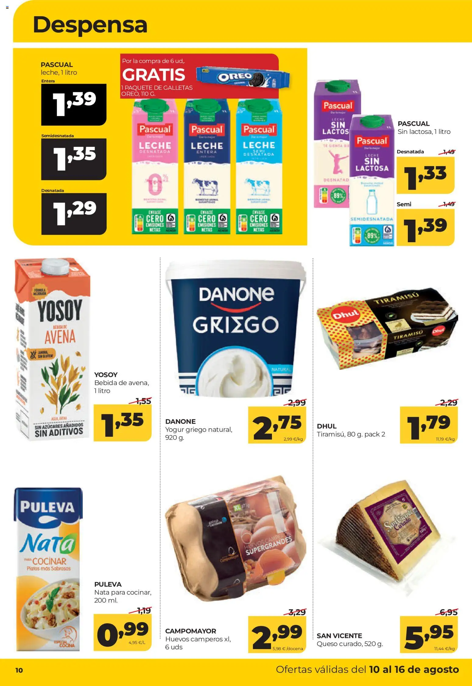Alimerka folleto Castilla y León │ válido desde el 10/08/2026 | Página: 10 | Productos: Tiramisú, Oreo, Leche, Galletas