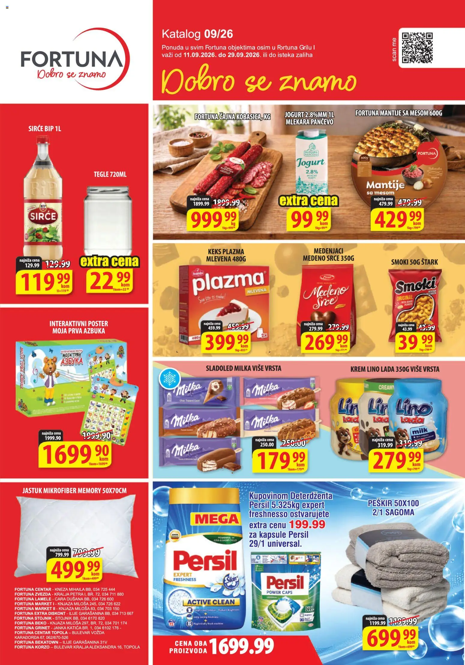 Fortuna Market katalog - važi od 11.09.2026 | Strana: 1 | Proizvode: Kapsule, Sladoled, Lino lada, Krem