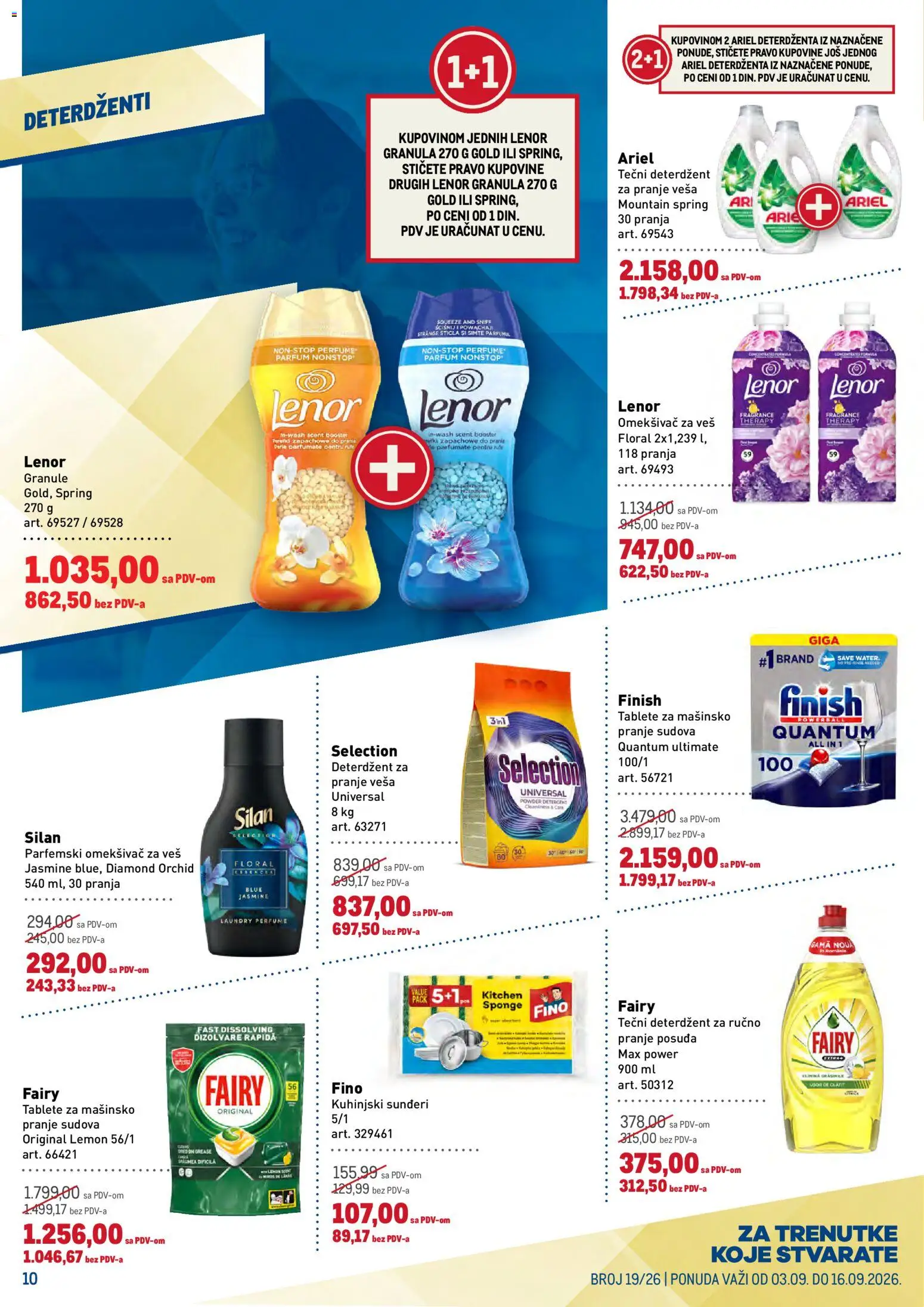 Metro katalog - važi od 03.09.2026 | Strana: 10 | Proizvode: Sunđeri, Lenor, Omekšivač, Silan
