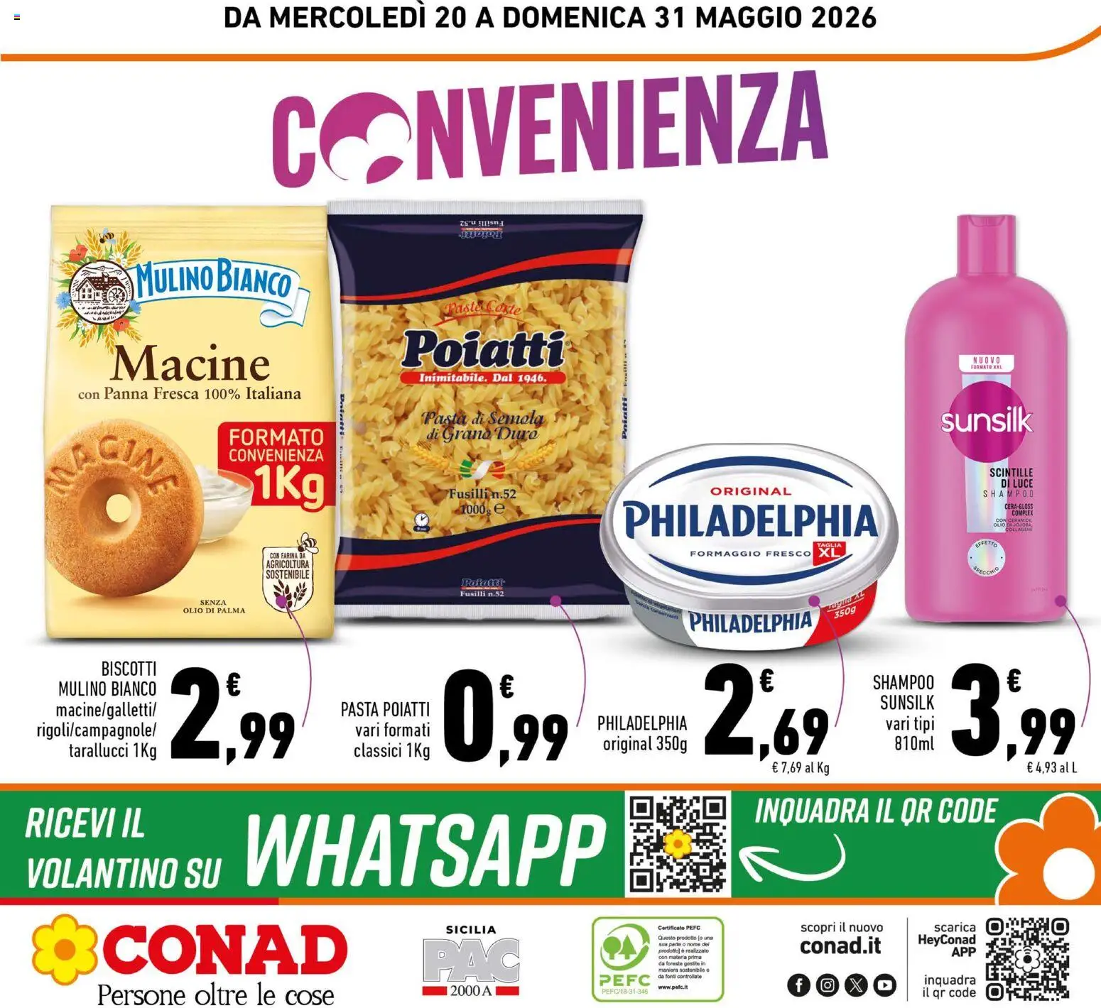 Volantino Conad del 20.05.2026 | Pagina: 24 | Prodotti: Panna, Biscotti, Formaggio, Olio
