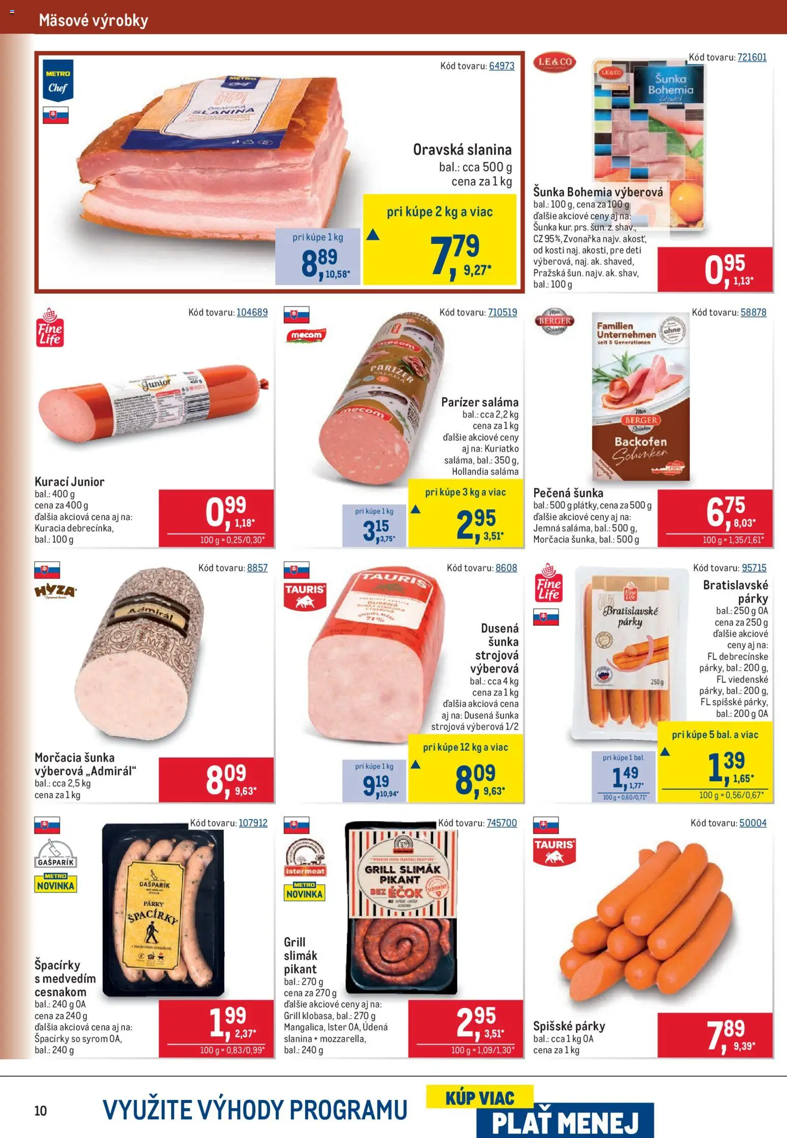 Nové Metro akcie – leták je platný od 20.05.2026 | Strana: 10 | Produkty: Gril, Saláma, Šunka