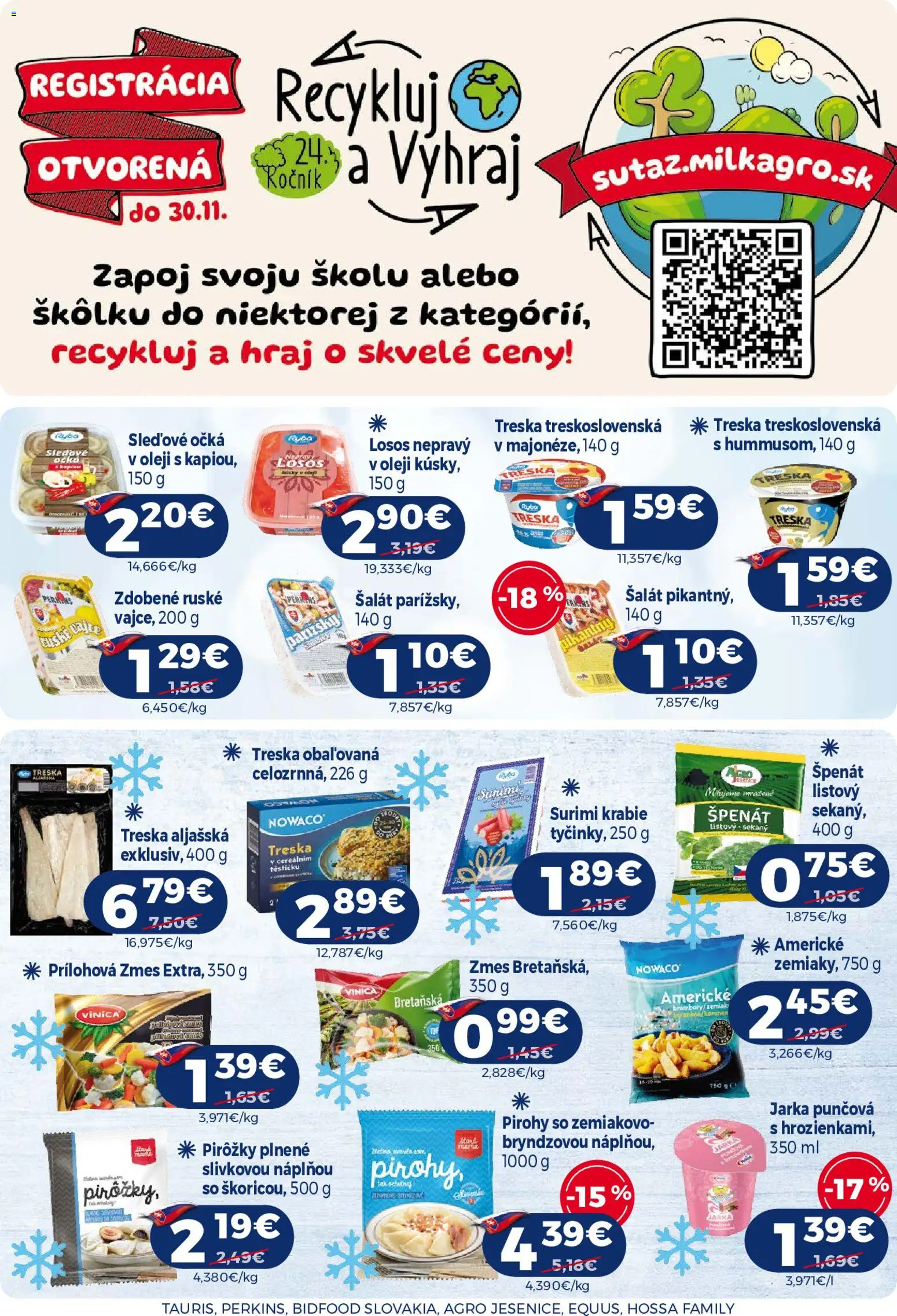 Nové Milk Agro akcie – leták je platný od 23.09.2026 | Strana: 7 | Produkty: Pirohy, Losos, Šalát, Špenát