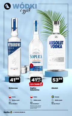 Pogląd oferty "Netto gazetka - Mocne alkohole" - ważna od 14.09.2026 | Strona: 4 | Produkty: Absolut vodka, Soplica, Vodka, Wódka