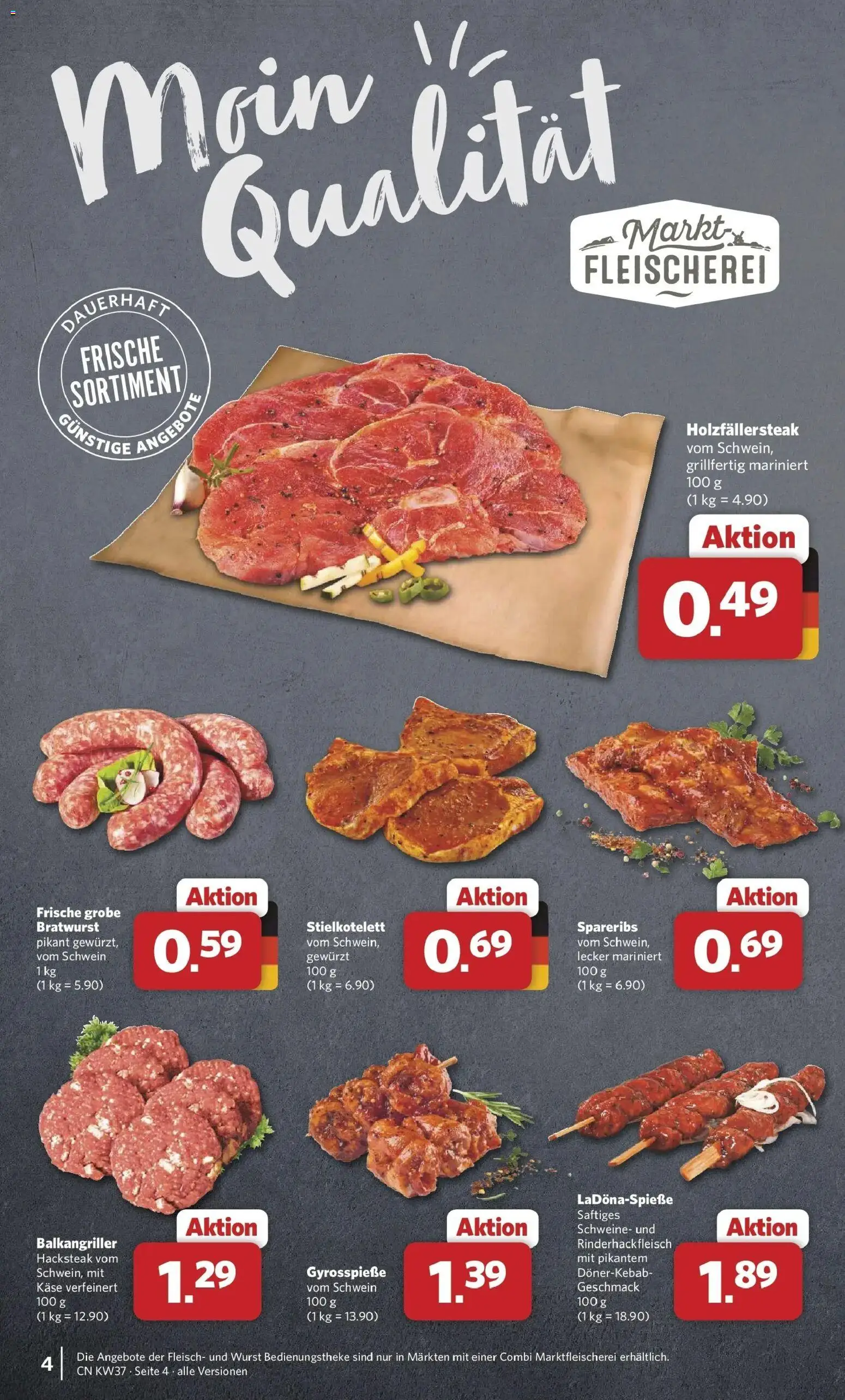 Combi Prospekt Celle – gültig ab 07.09.2026 | Seite: 4 | Produkte: Käse, Bratwurst, Wurst, Fleisch