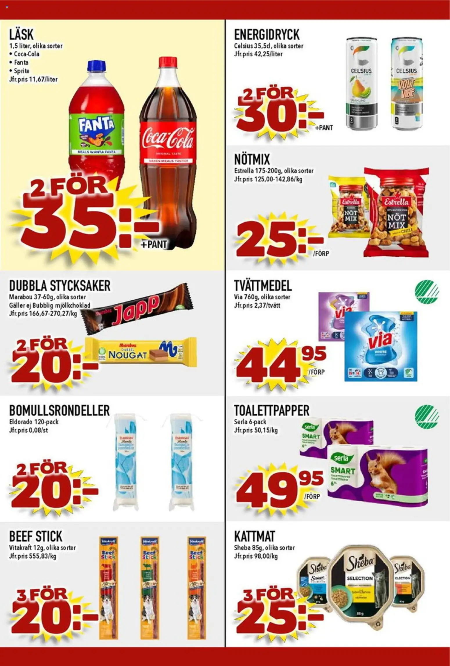Matdax reklamblad aktuell från 24/08/2026 | Sida: 21 | Produkter: Tvättmedel, Fanta, Sprite, Kattmat