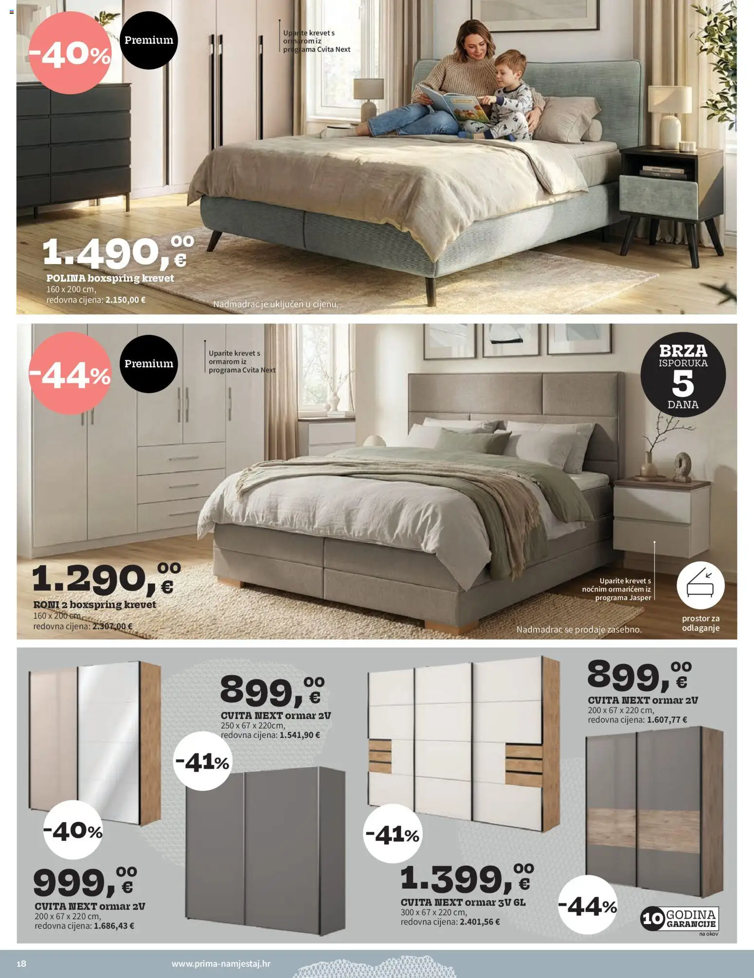 Prima katalog | vrijedi od 01.06.2026 | Stranica: 18 | Proizvodi: Krevet, Ormar, Nadmadrac