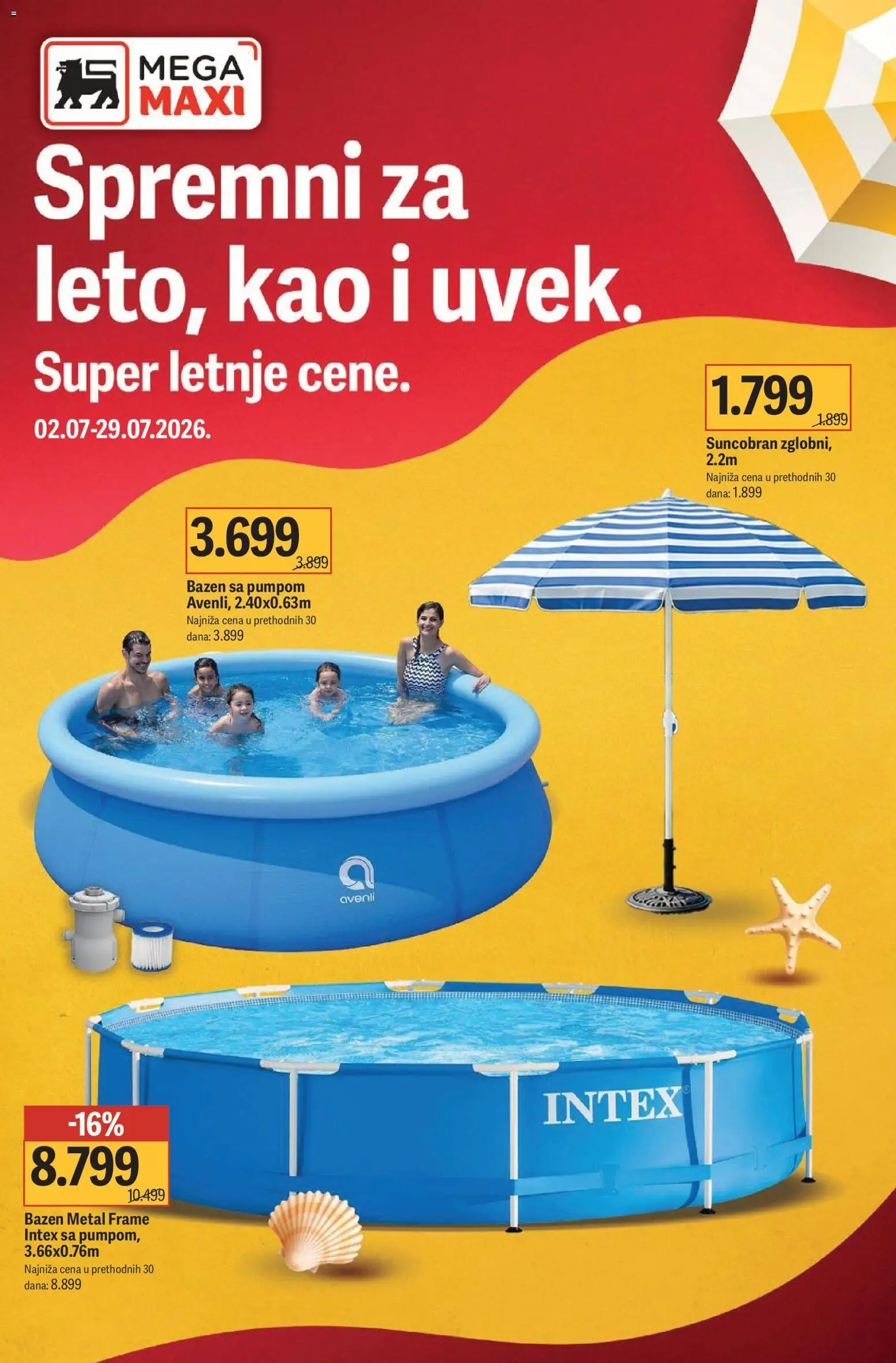 Mega Maxi katalog - važi od 02.07.2026 | Strana: 1 | Proizvode: Suncobran