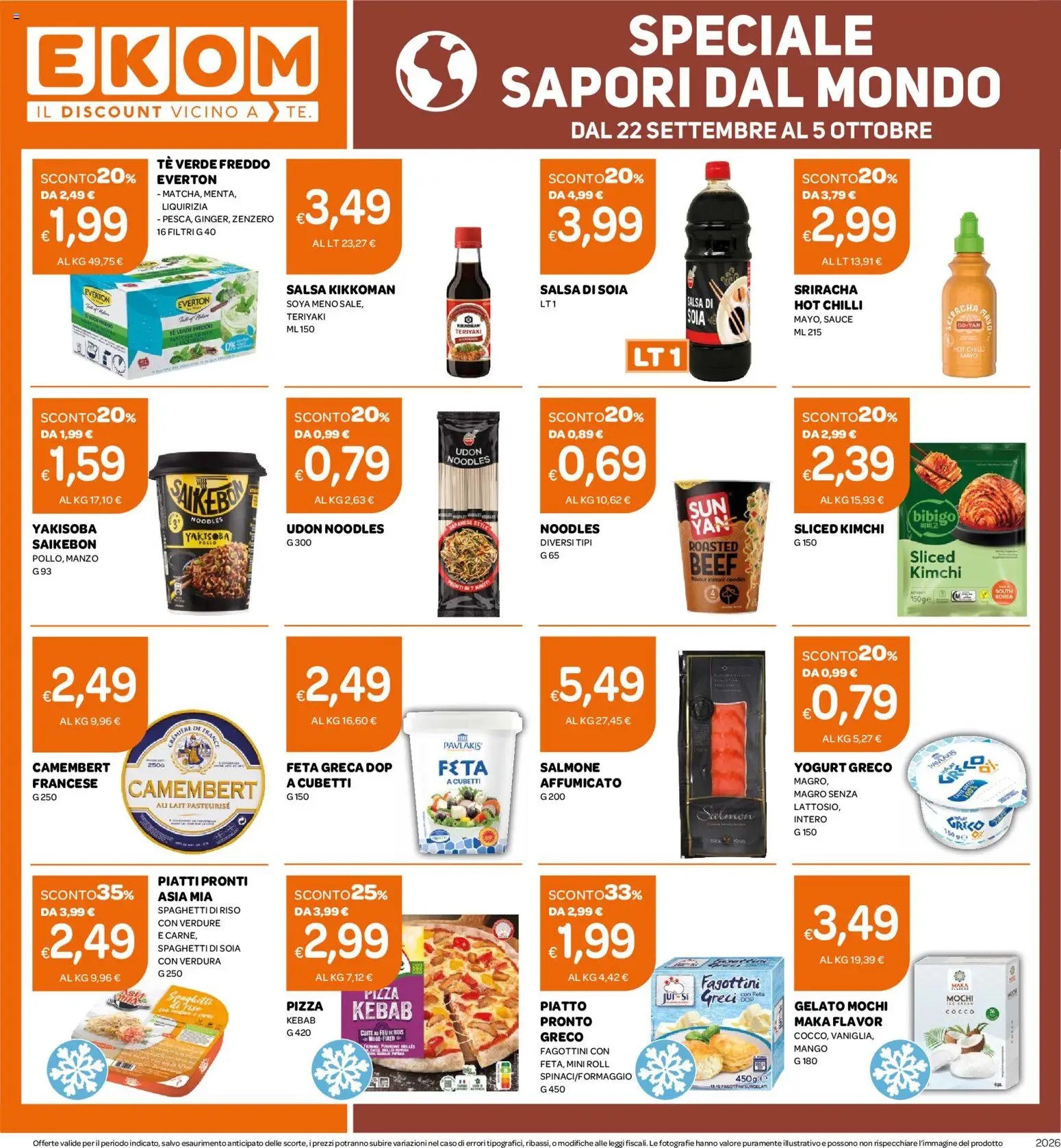 Volantino Ekom del 22/09/2026 | Pagina: 16 | Prodotti: Kimchi, Yogurt, Zenzero, Salsa di soia
