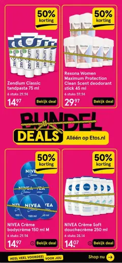 Rexona Women Maximum Protection Clean Scent deodorant stick 45 ml, A pack of 6 Rexona Women Maximum Protection Clean Scent deodorant sticks, each 45 ml. - Voorbeeld van een folder van Etos, geldig van 01.06.2026 | Pagina: 44 | Producten: Deodorant, Tandpasta, Crème