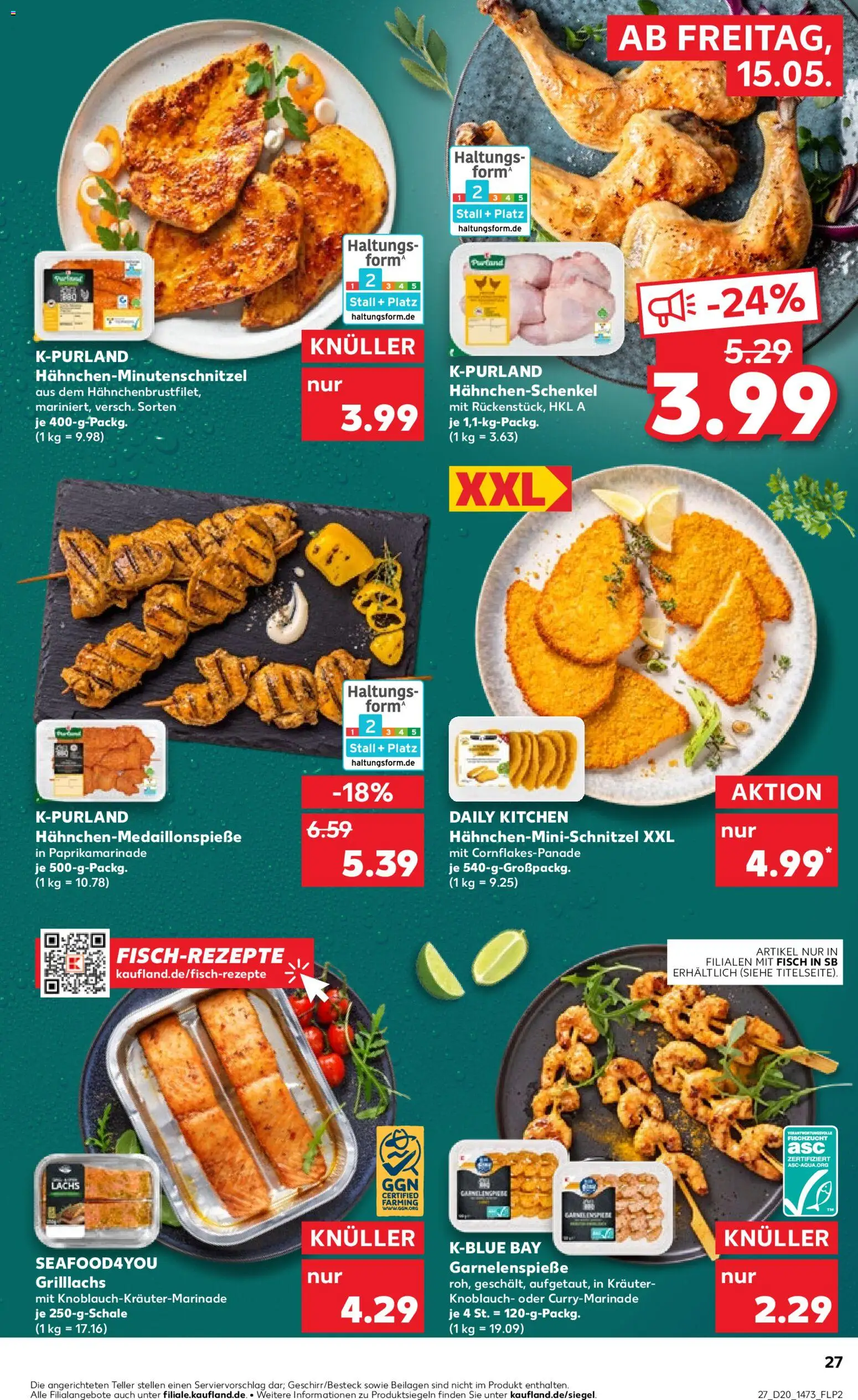 Kaufland Prospekt Potsdam	 – gültig ab 15.05.2026 | Seite: 27 | Produkte: Schnitzel, Fisch, Lachs, Knoblauch
